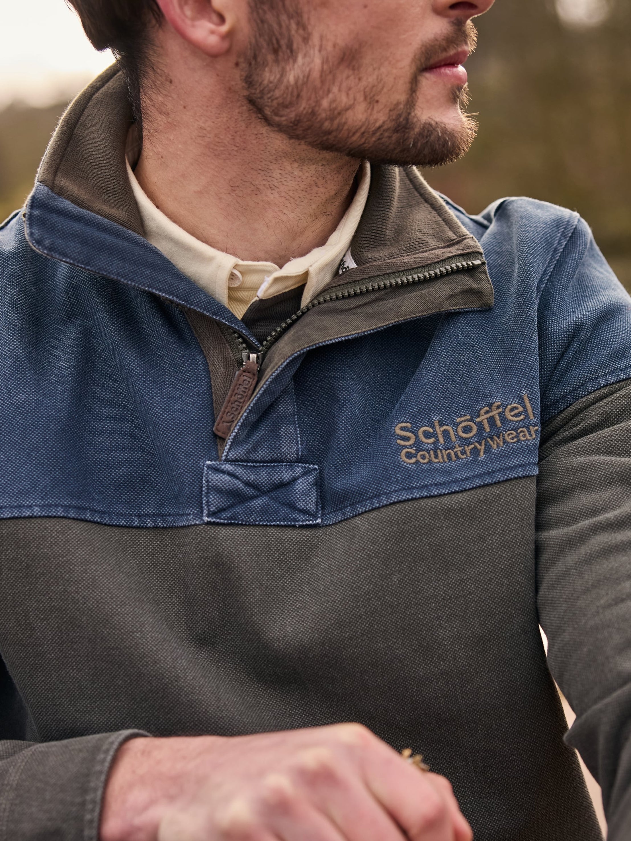 Schoffel Helford Heritage Sweatshirt Peat Green