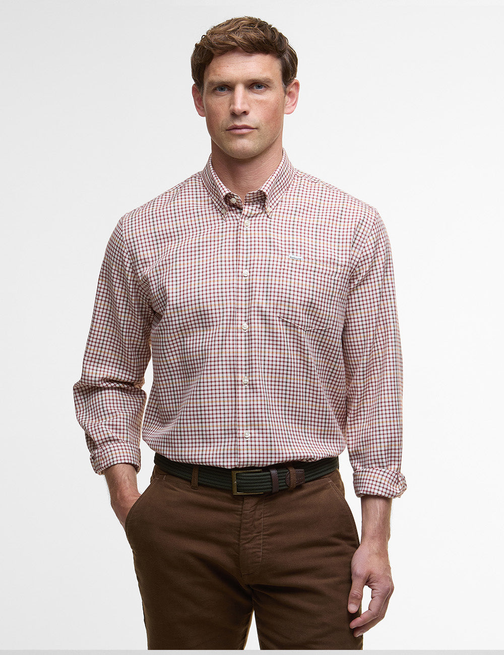 Barbour Henderson Thermo Weave Shirt - Fired Brick
