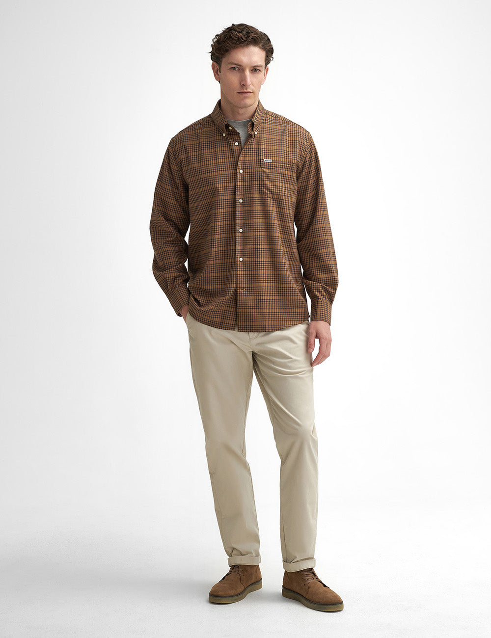 Barbour Henderson Thermo Weave Shirt - Stone