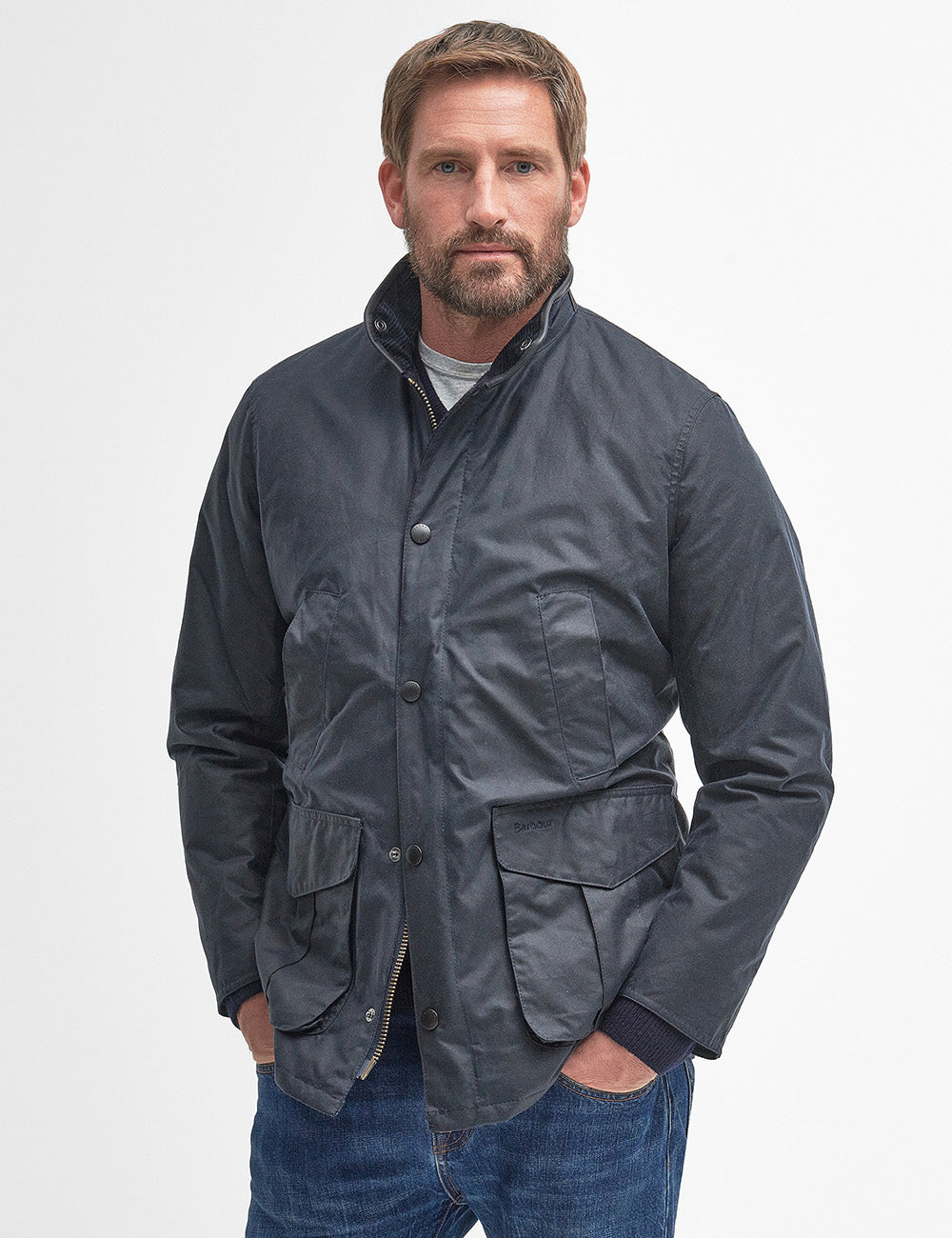 Barbour Hereford Wax Jacket - Navy