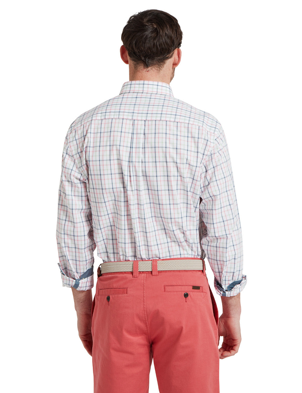 Schoffel Holkham Classic Shirt - Dark Pigeon Blue/Mauve Red