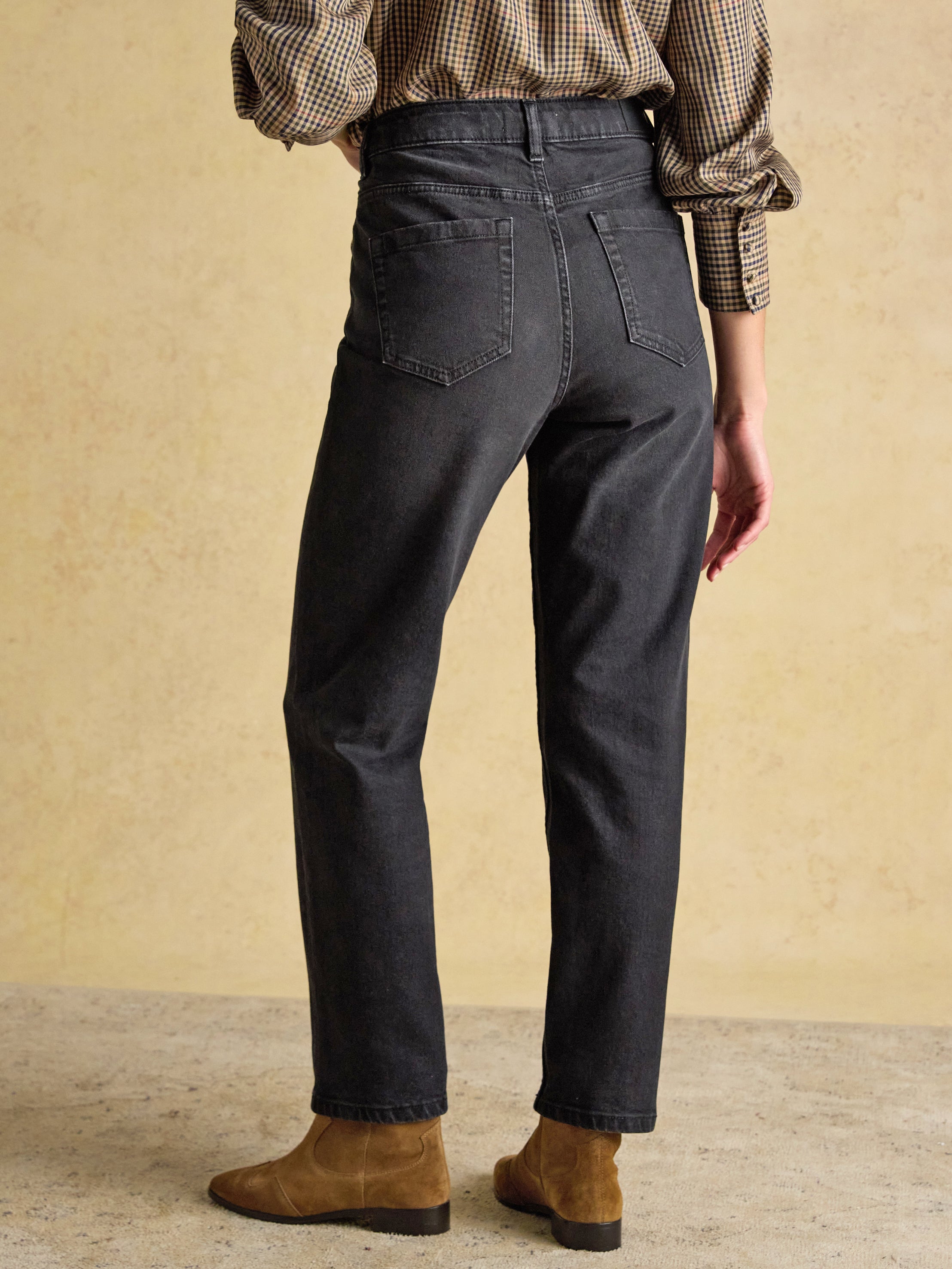 Joules Straight Fit Mid Rise Jeans Black