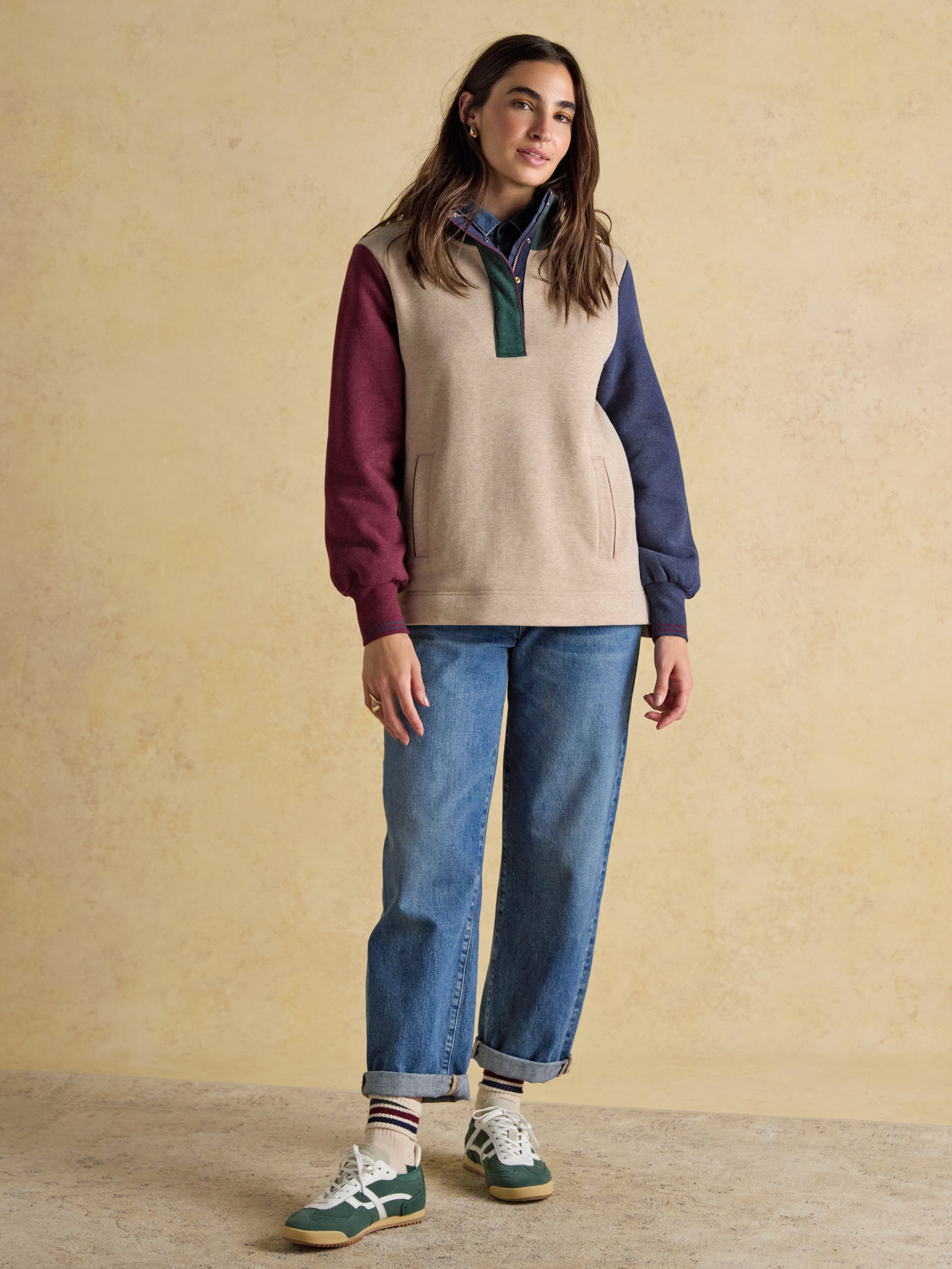 Joules Burnham Premium Brushed Cotton Quarter Zip Sweatshirt