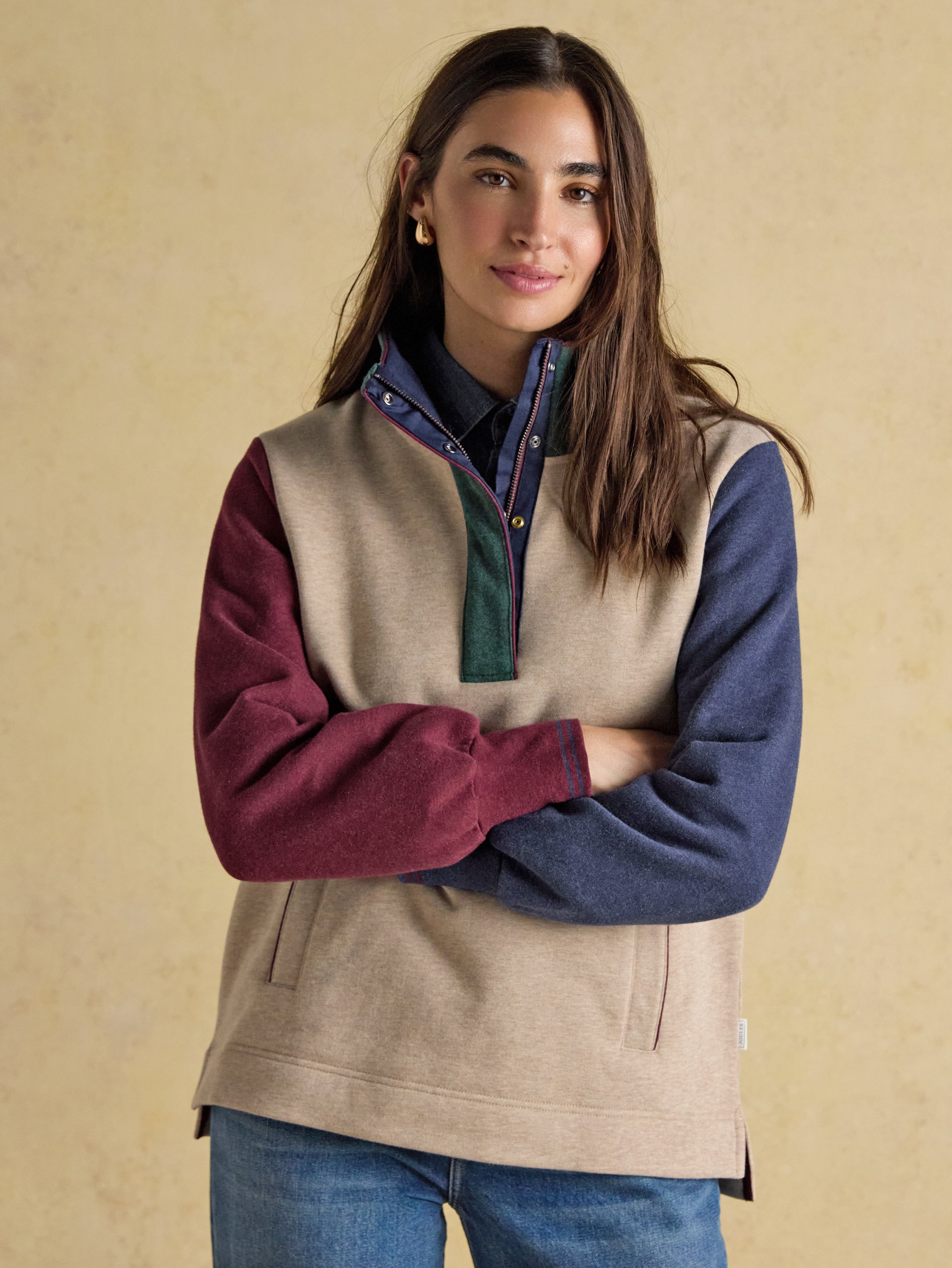Joules Burnham Premium Brushed Cotton Quarter Zip Sweatshirt