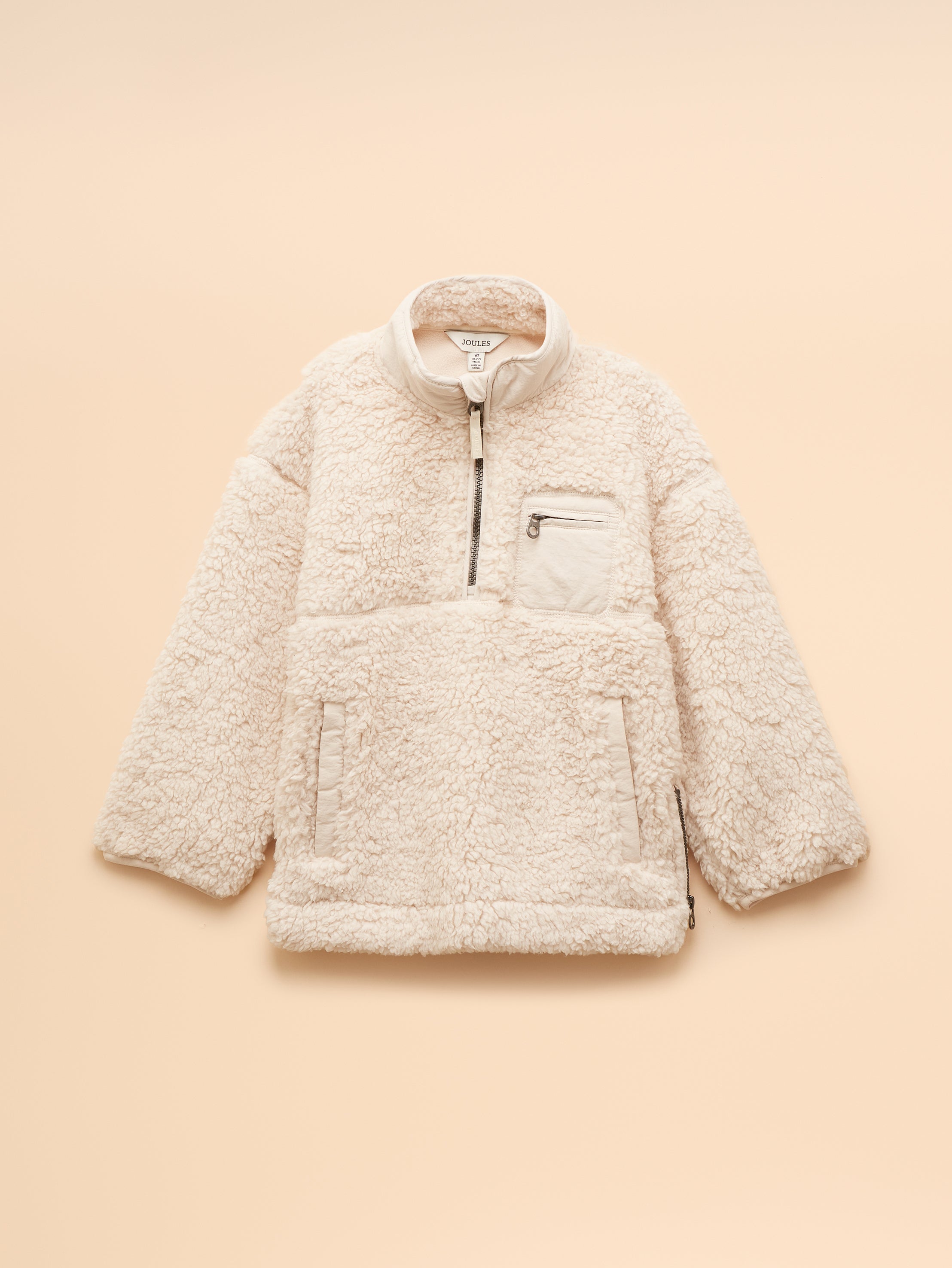 Joules Girls Tilly Quarter Zip Fleece Cream
