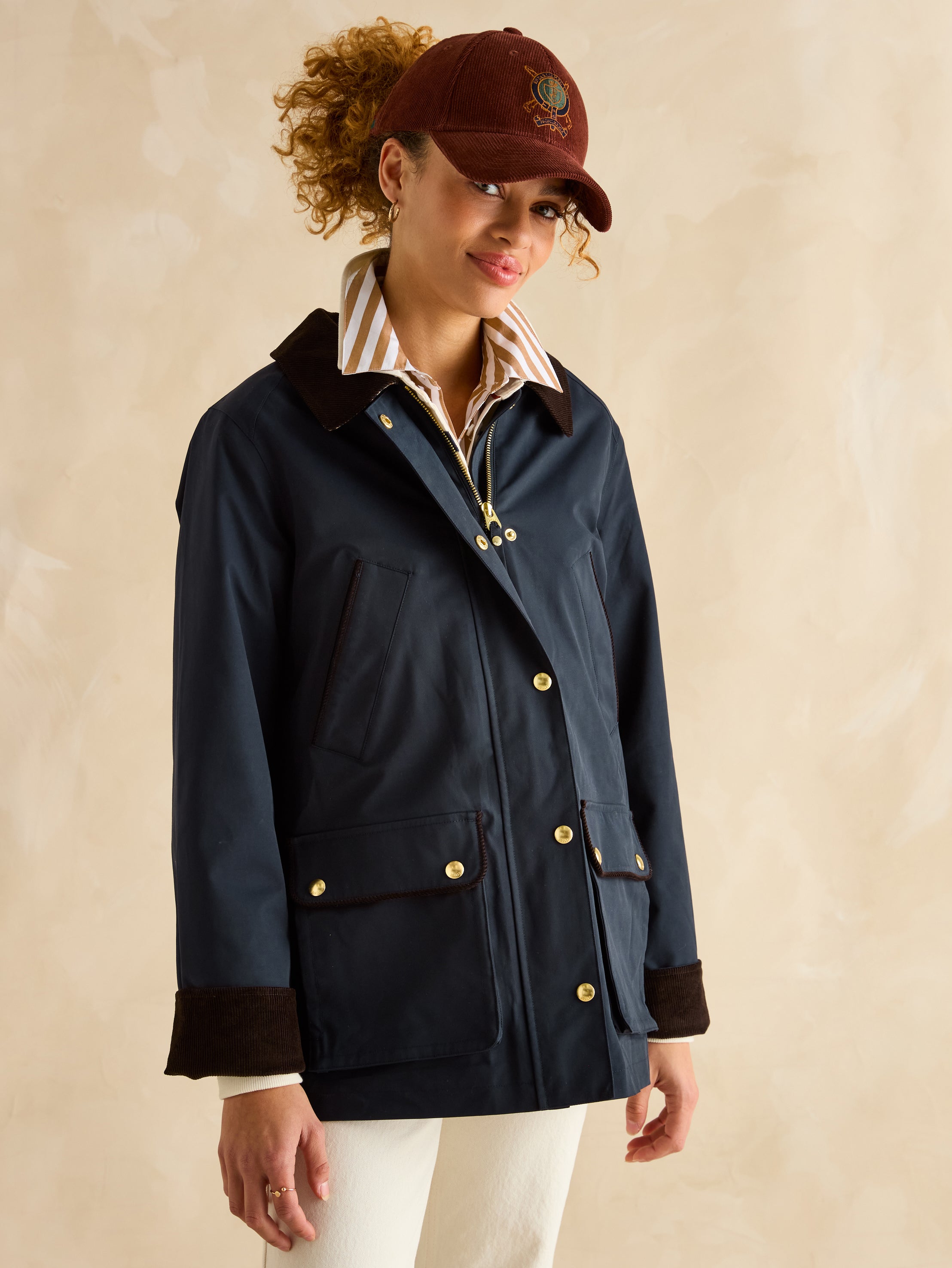 Joules Katherine Waterproof Heritage Coat Navy Blue