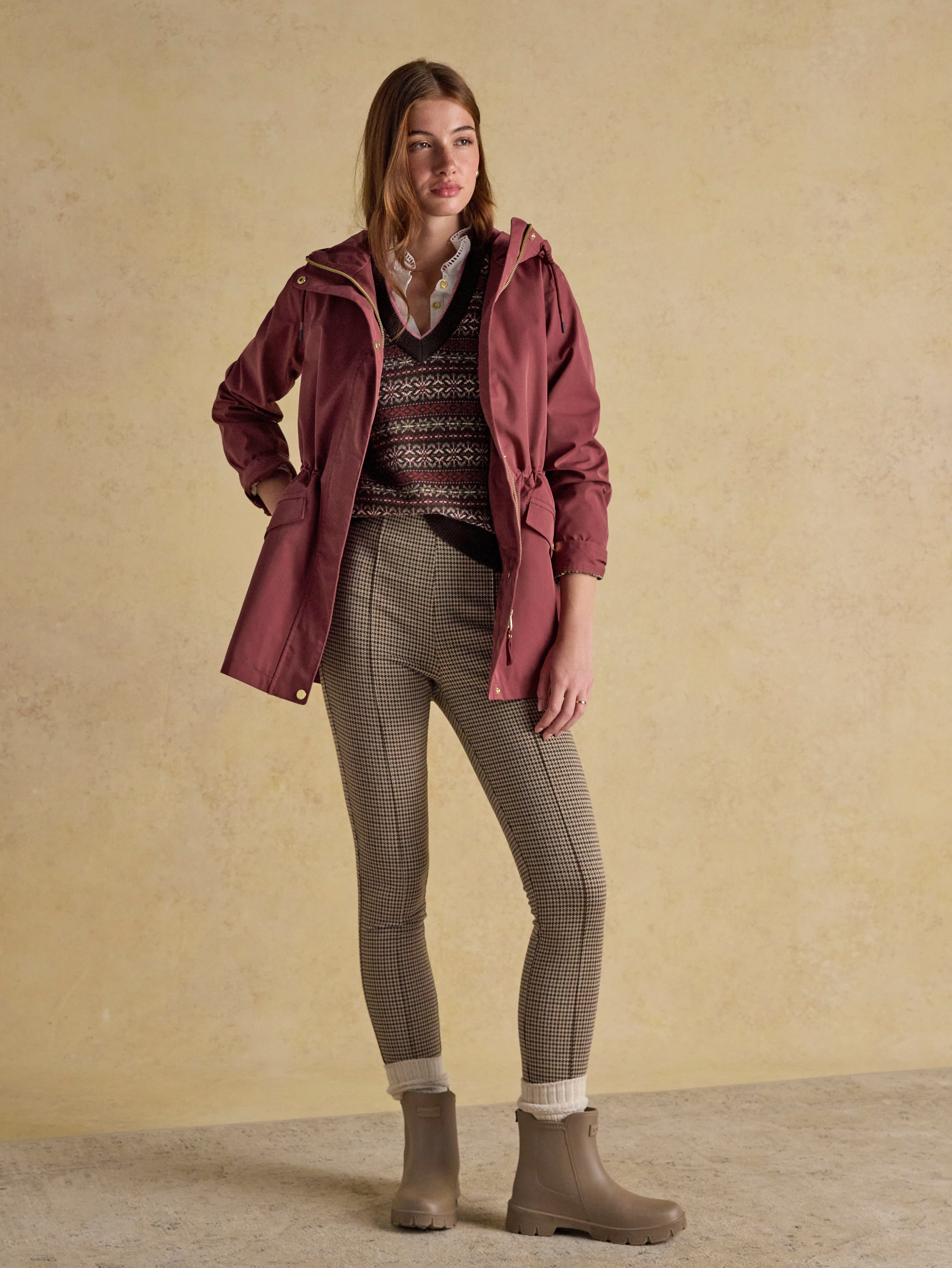 Joules Portwell Port Waterproof Raincoat With Hood and Adjustable Waist
