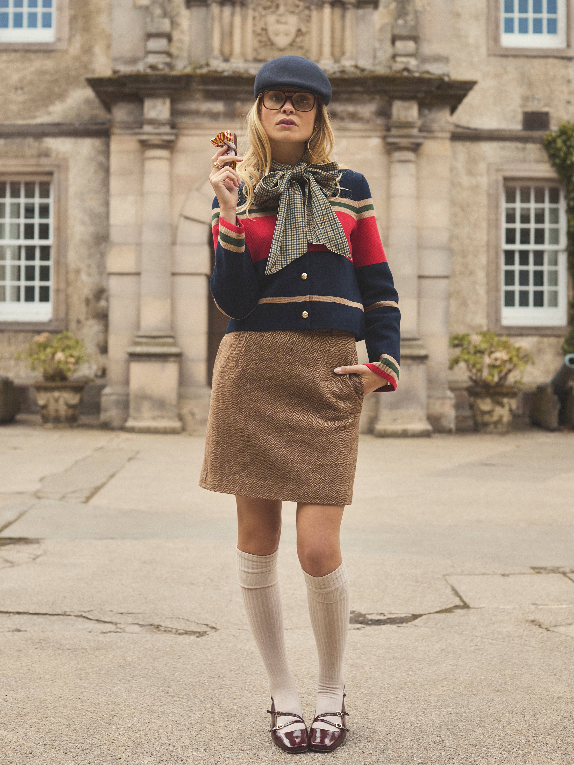 Joules Constance Multi Stripe Cotton Knitted Cardigan