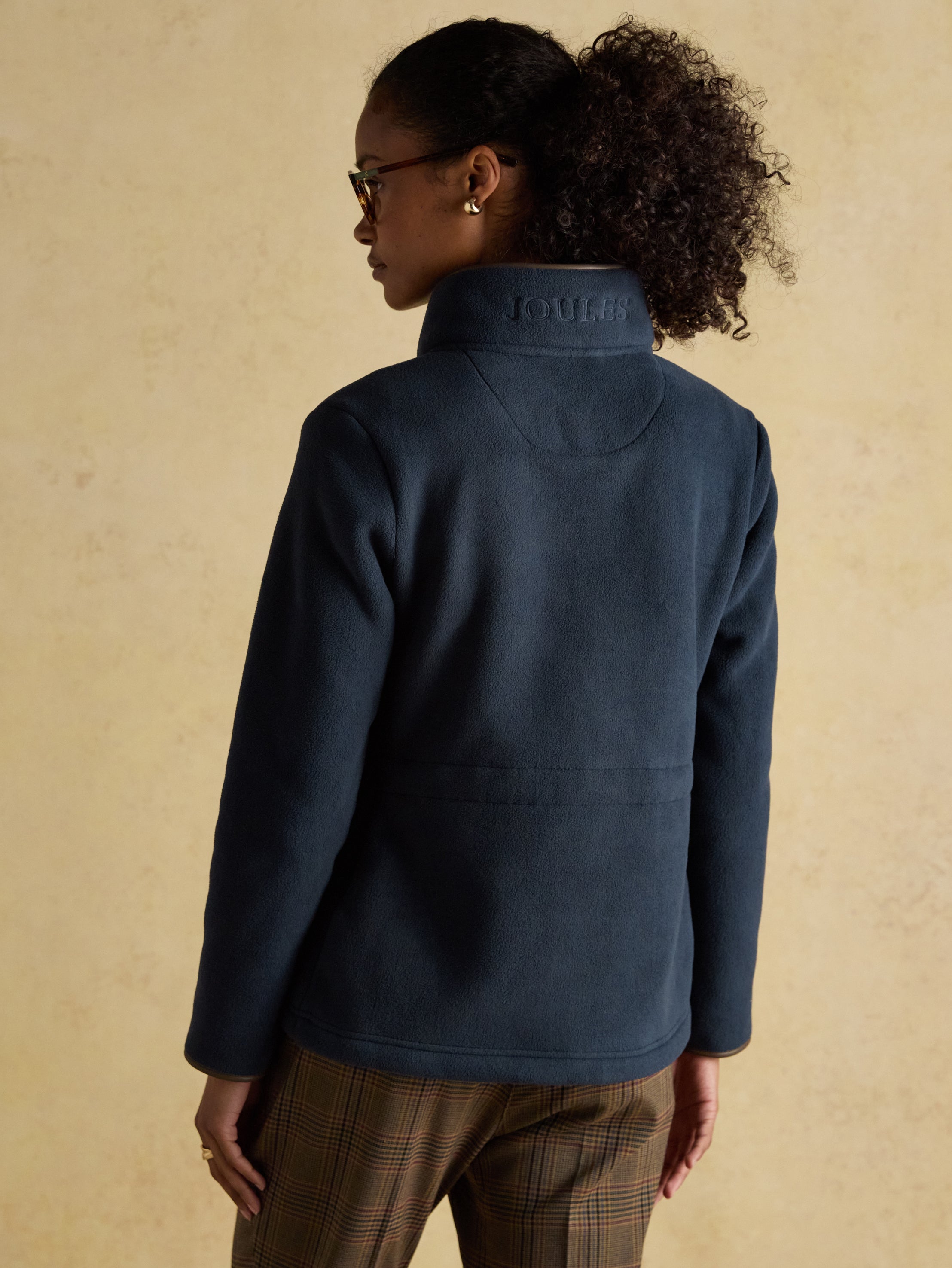 Joules Heritage Navy Regular Zip Through Fleece