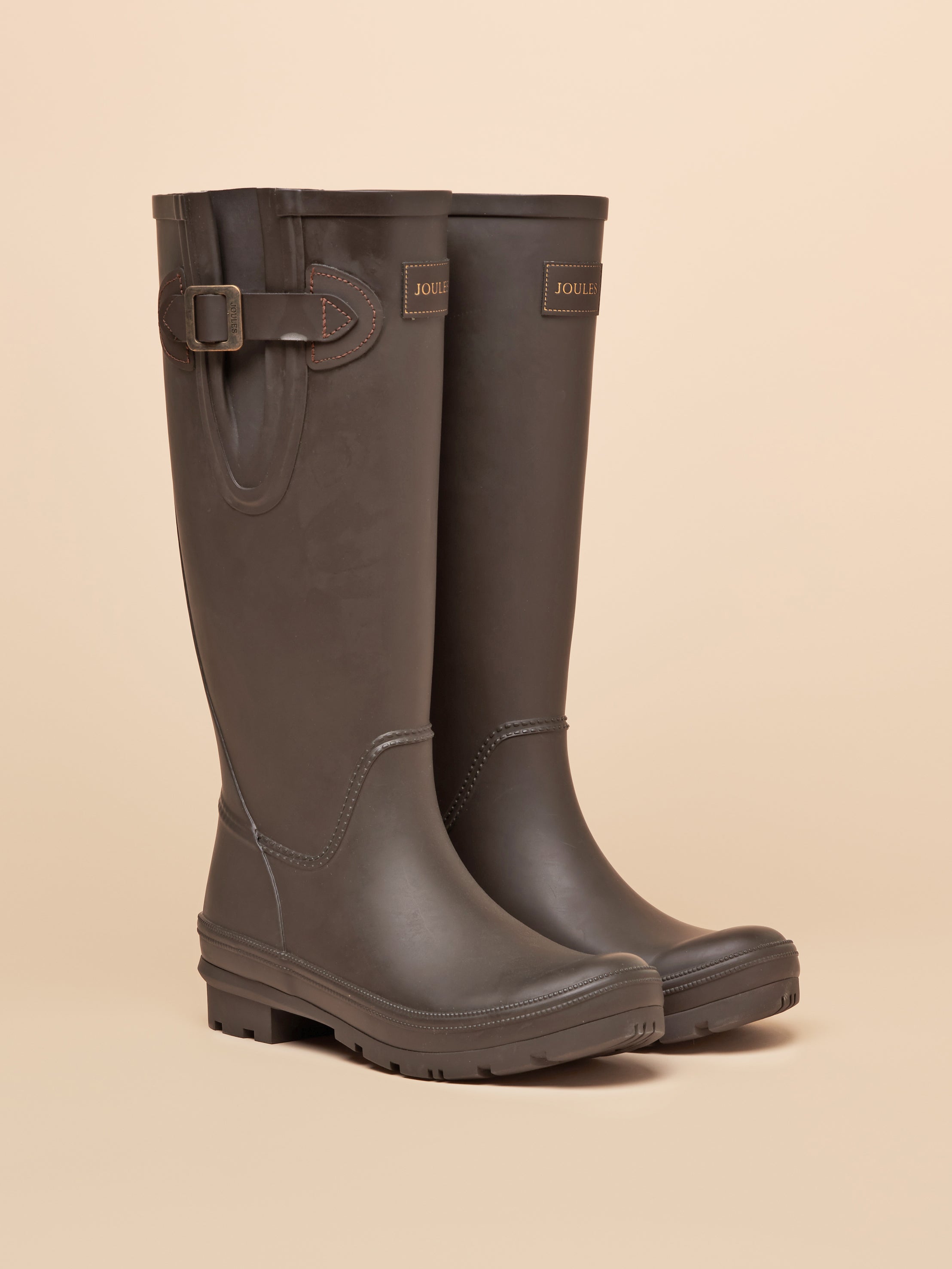 Joules Houghton Adjustable Tall Wellie Boots Chocolate Brown