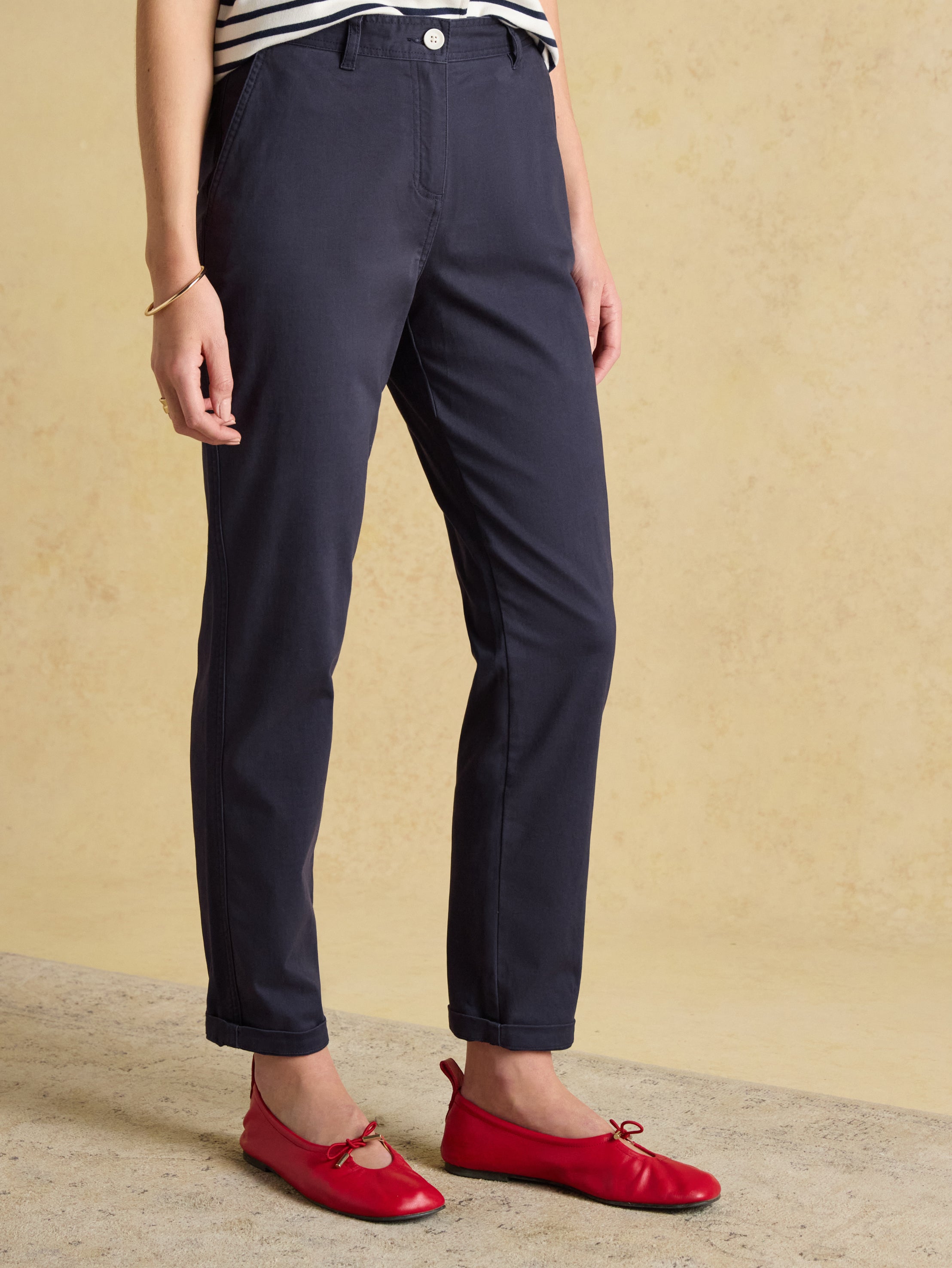 Joules Slim Straight Navy Blue Chino Trousers