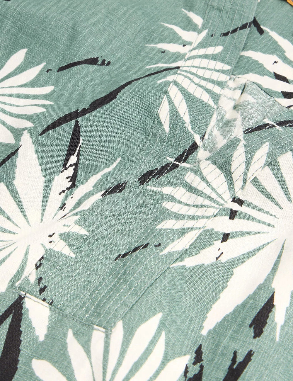 White Stuff June Linen Shift Dress - Green Print