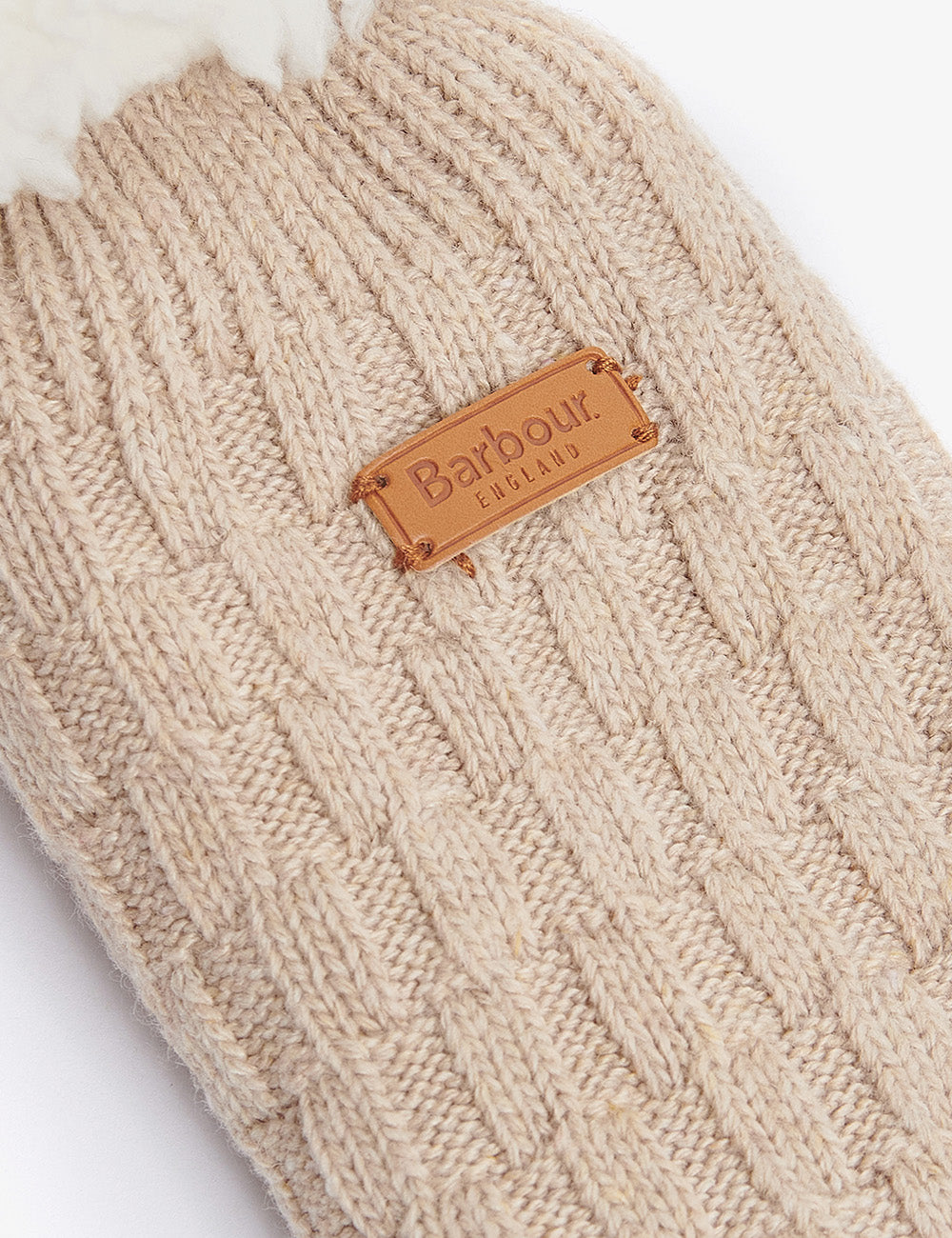 Barbour Cable Knit Lounge Socks - Oatmeal