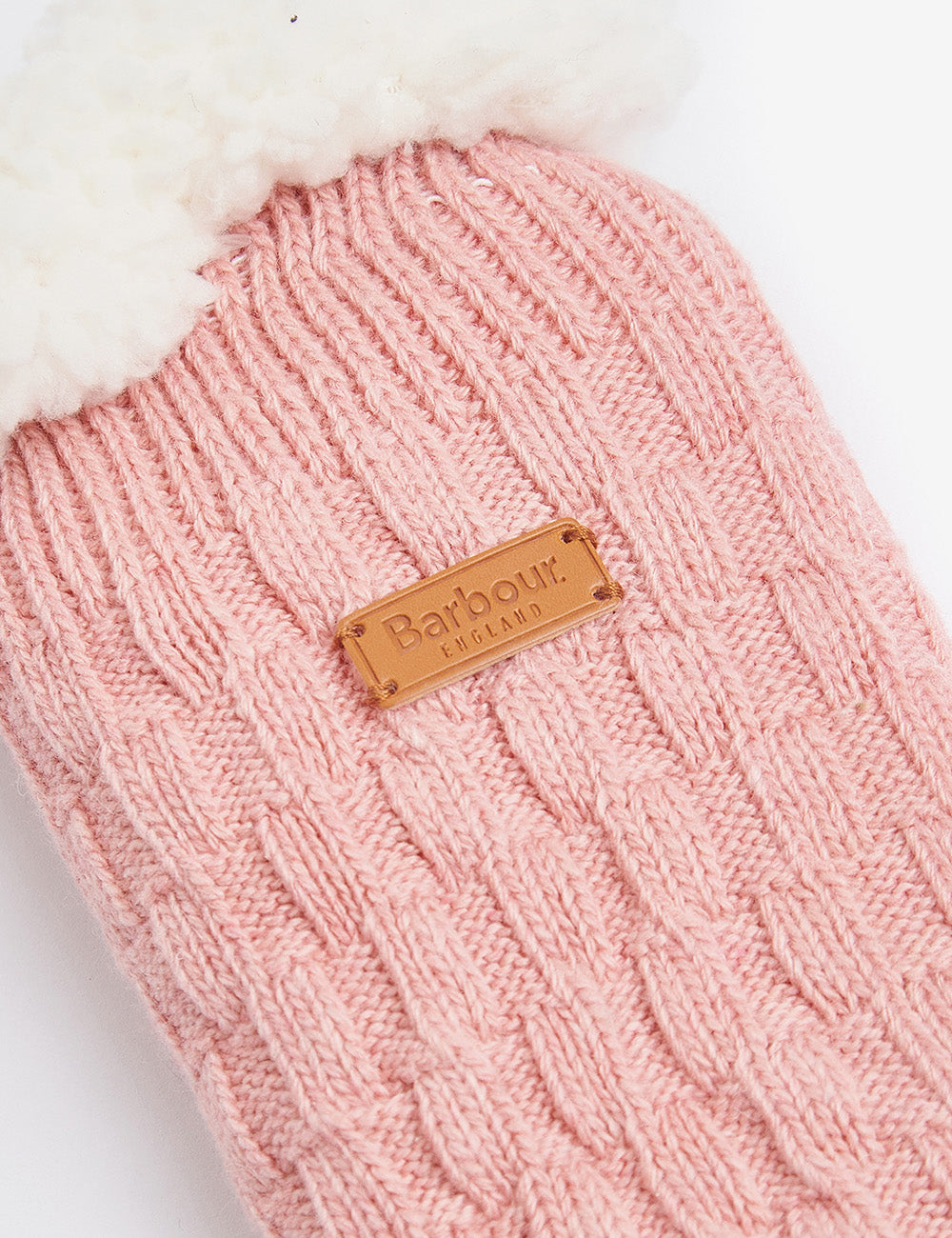 Barbour Cable Knit Lounge Socks - Dusty Pink