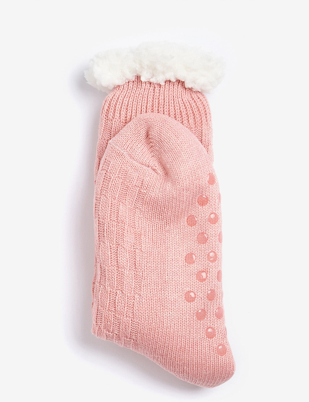 Barbour Cable Knit Lounge Socks - Dusty Pink