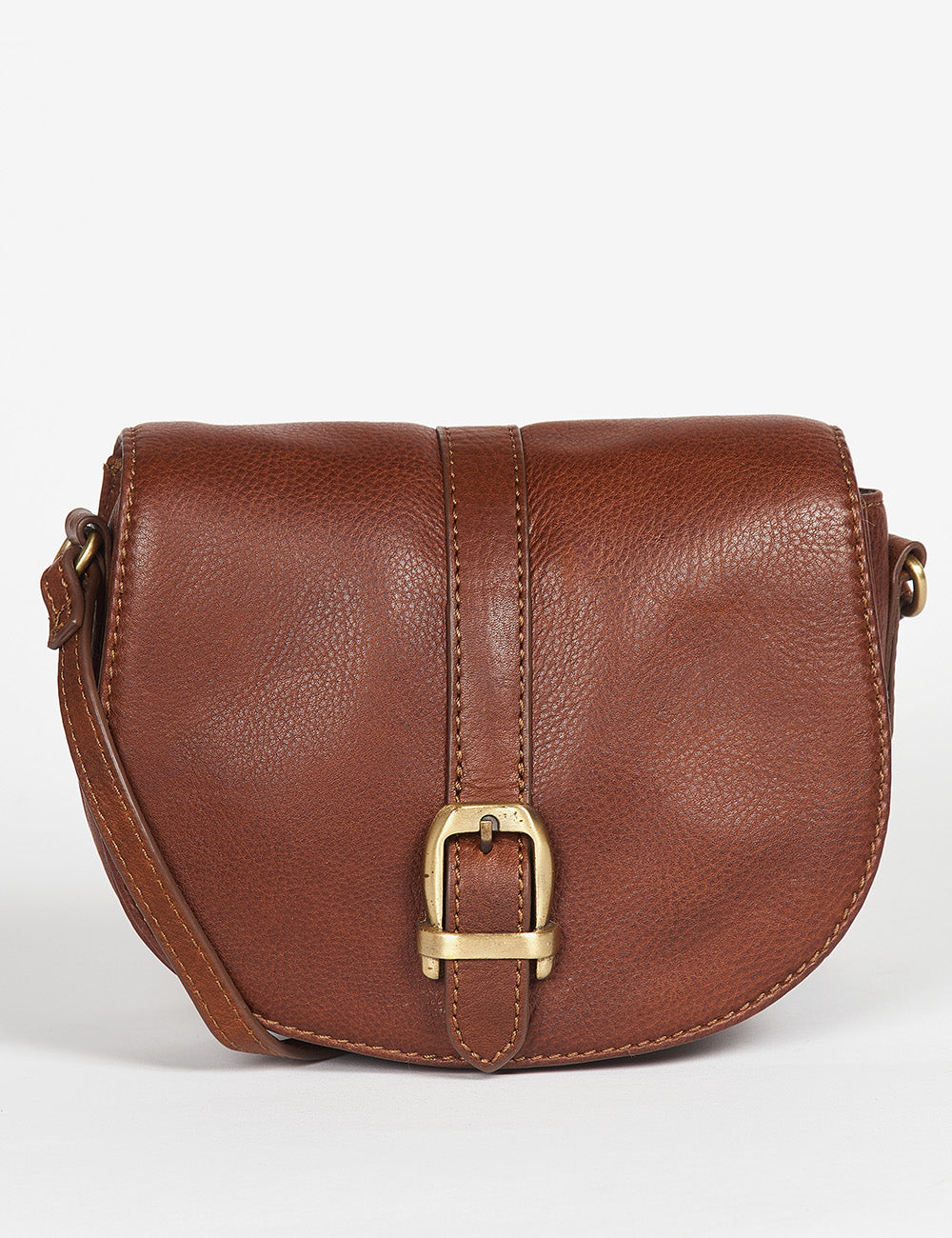 Barbour Laire Leather Saddle Bag - Brown