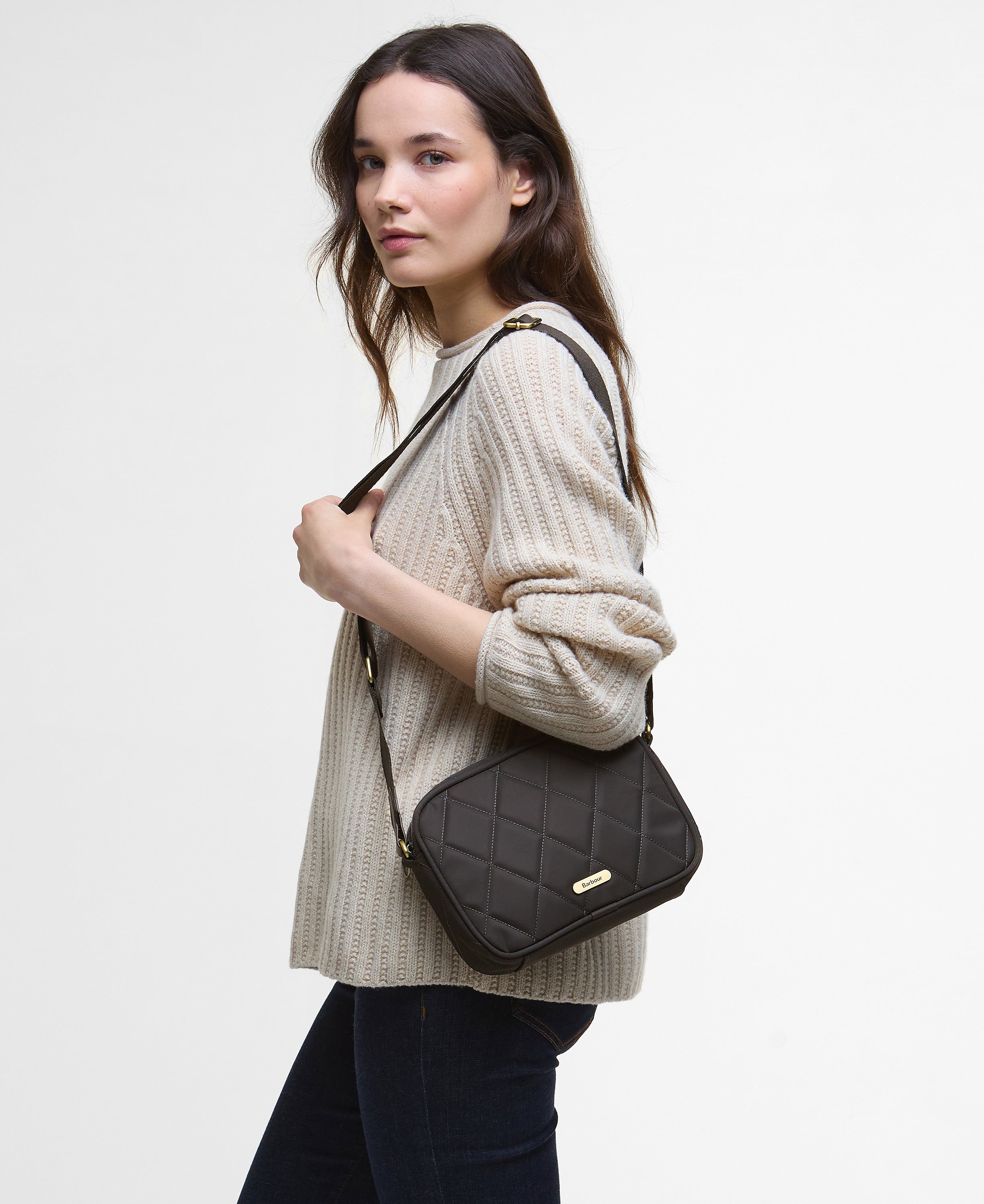Barbour Quilted Crossbody Bag Olive