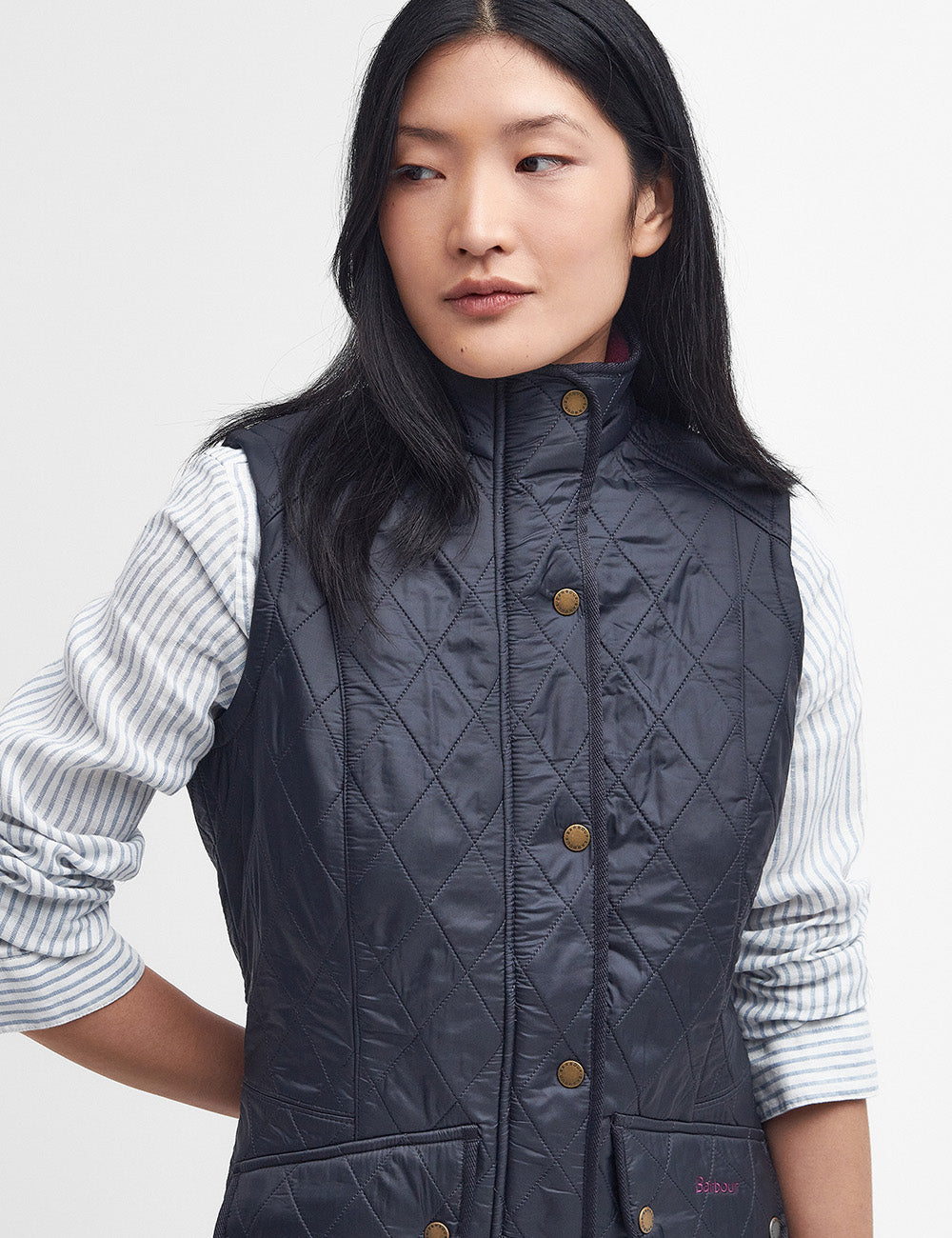 Barbour Cavalry Quilted Gilet - Navy/Merlot