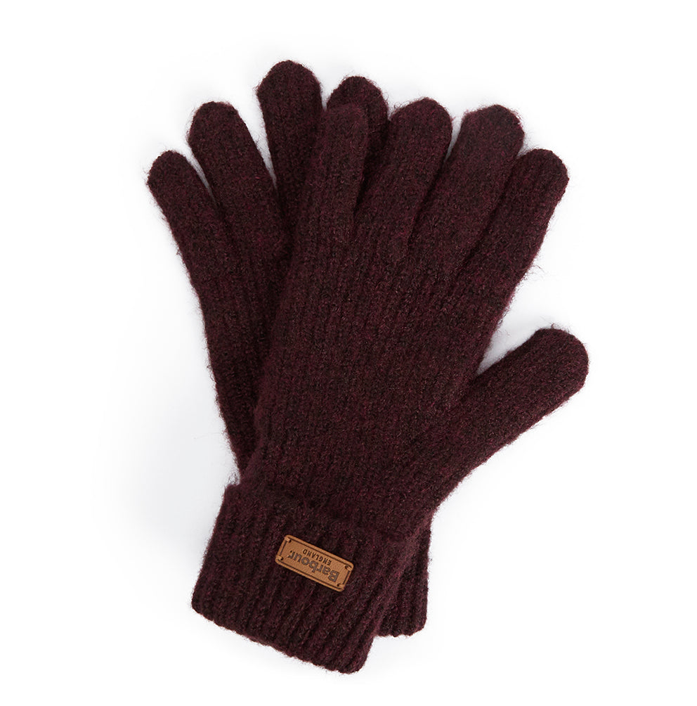 Barbour Pendle Knitted Gloves Wine