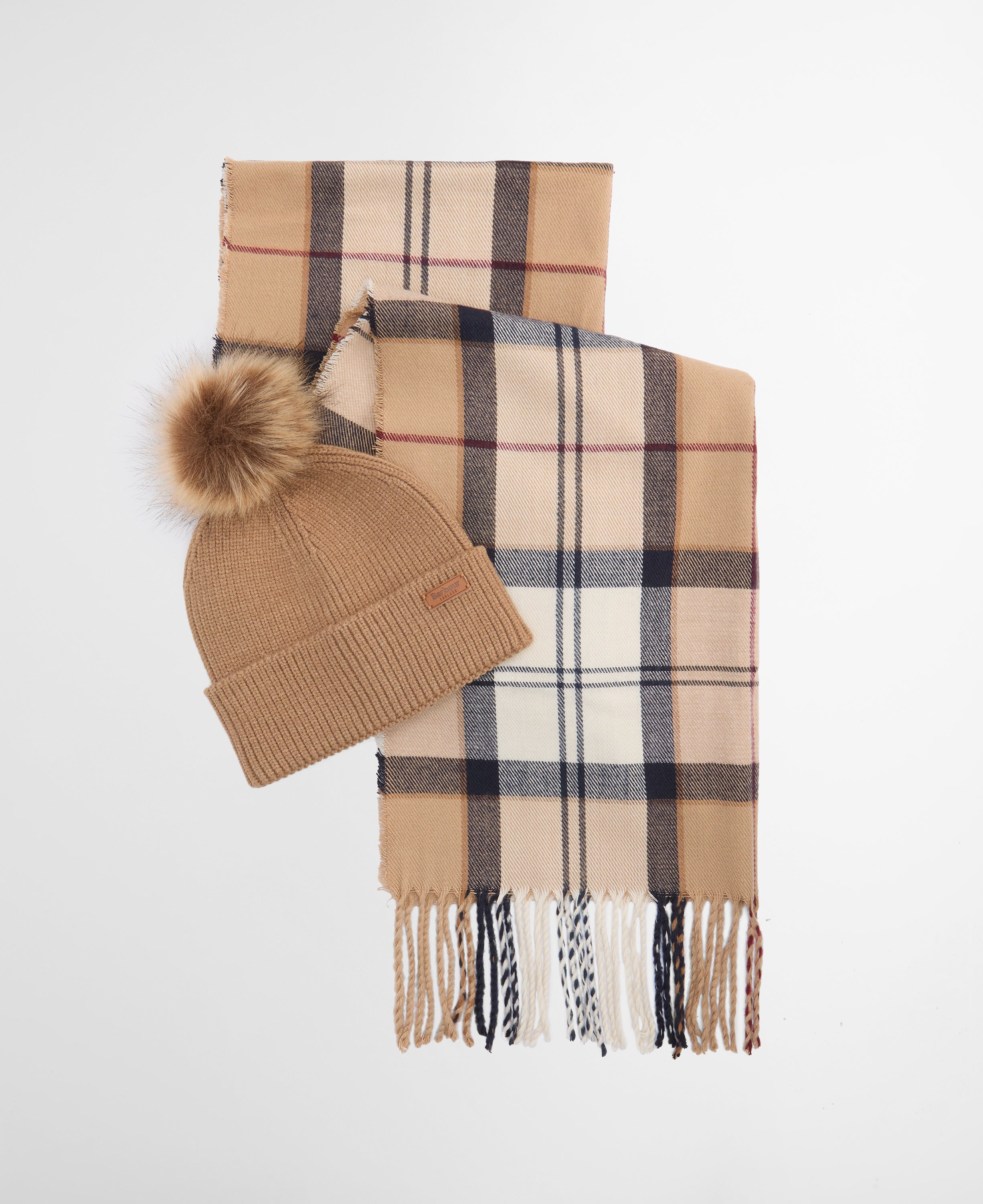 Barbour Dover Beanie & Hailes Scarf Gift Set Tartan
