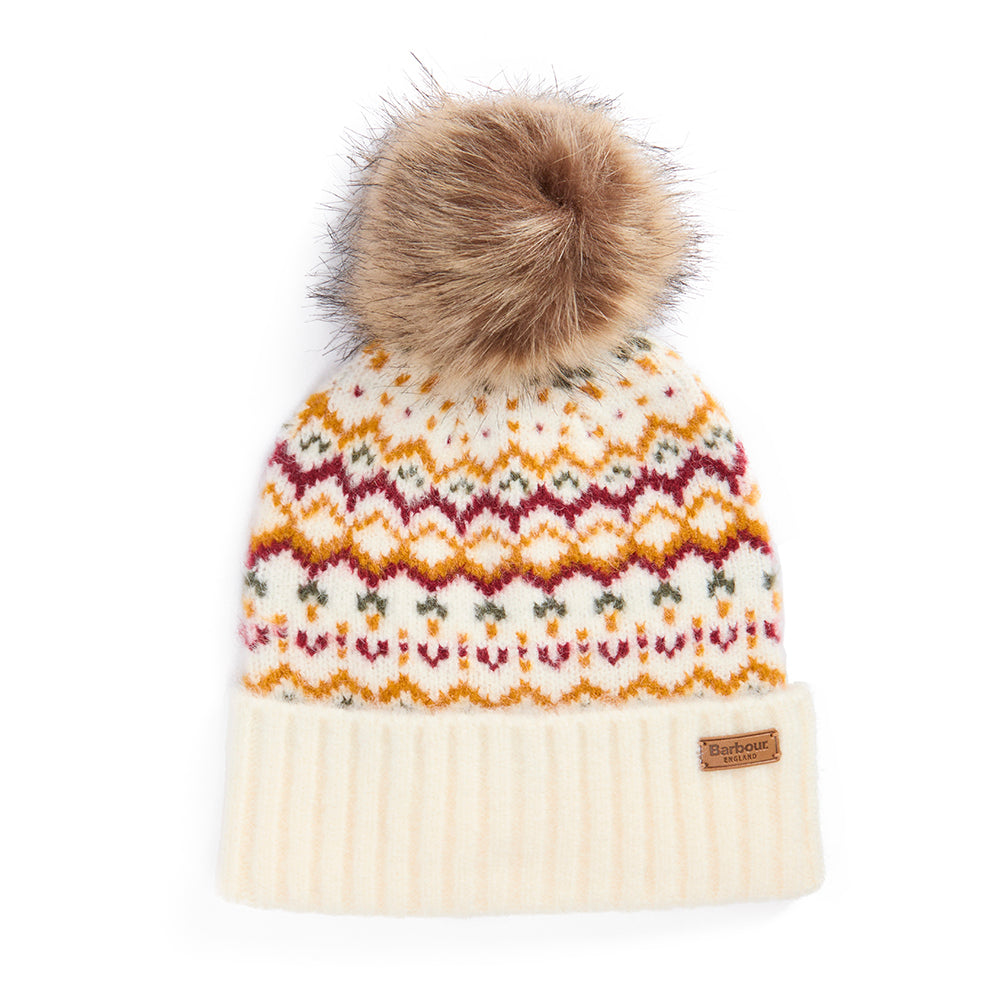 Barbour Kingsford Fair Isle Beanie Hat Cloud