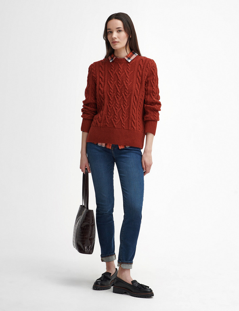 Barbour Solway Knitted Jumper - Spiced Pumpkin