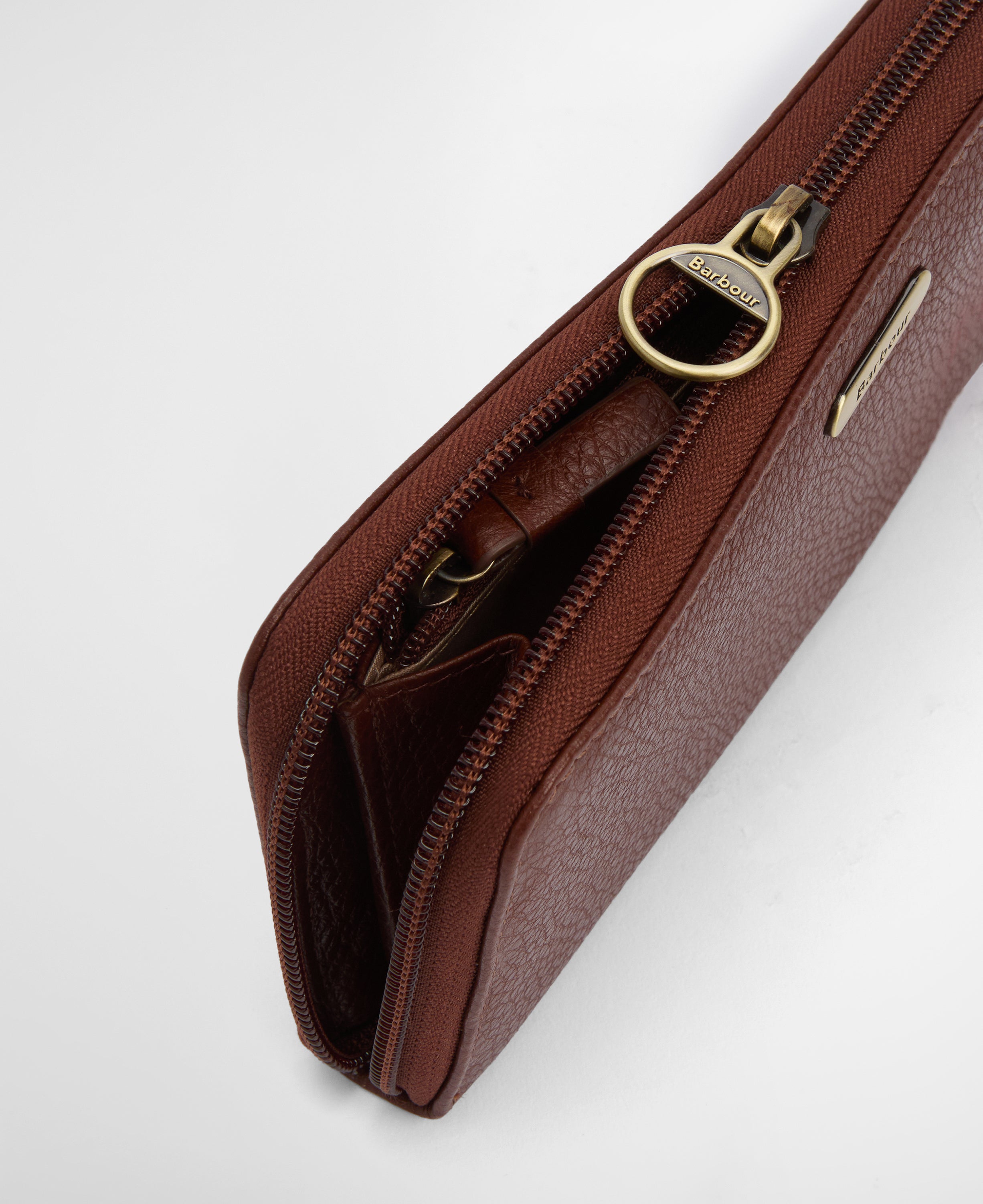 Barbour Birch Leather Matinee Purse Brown