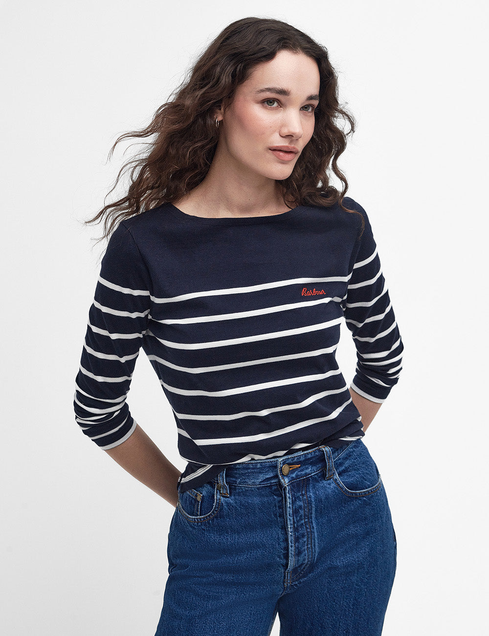 Barbour Bradley Top - Navy/Cloud