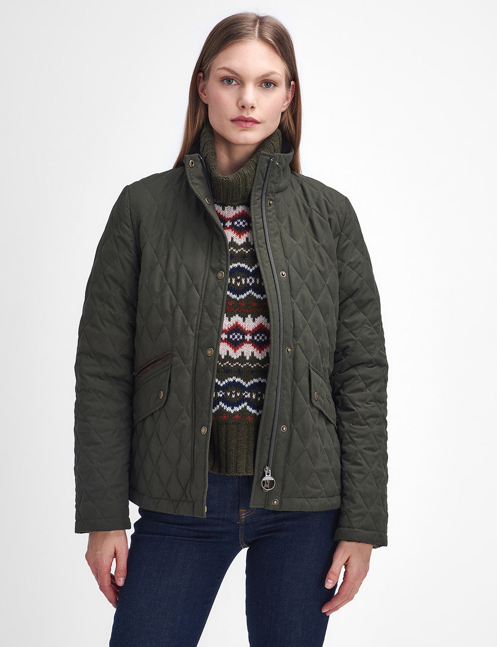 Barbour Country Winter Shoveler Jacket - Dark Olive/Classic Tartan