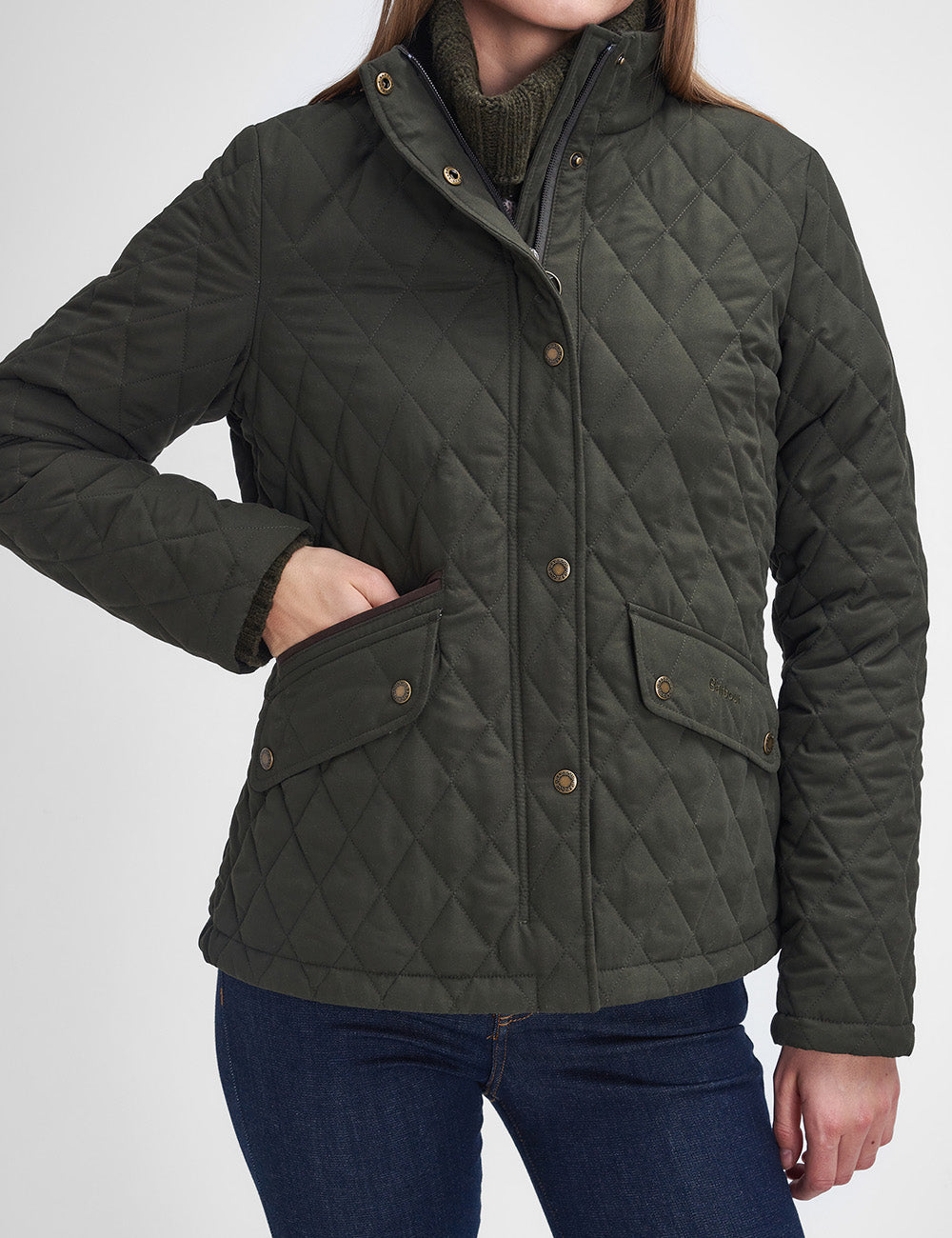 Barbour Country Winter Shoveler Jacket - Dark Olive/Classic Tartan