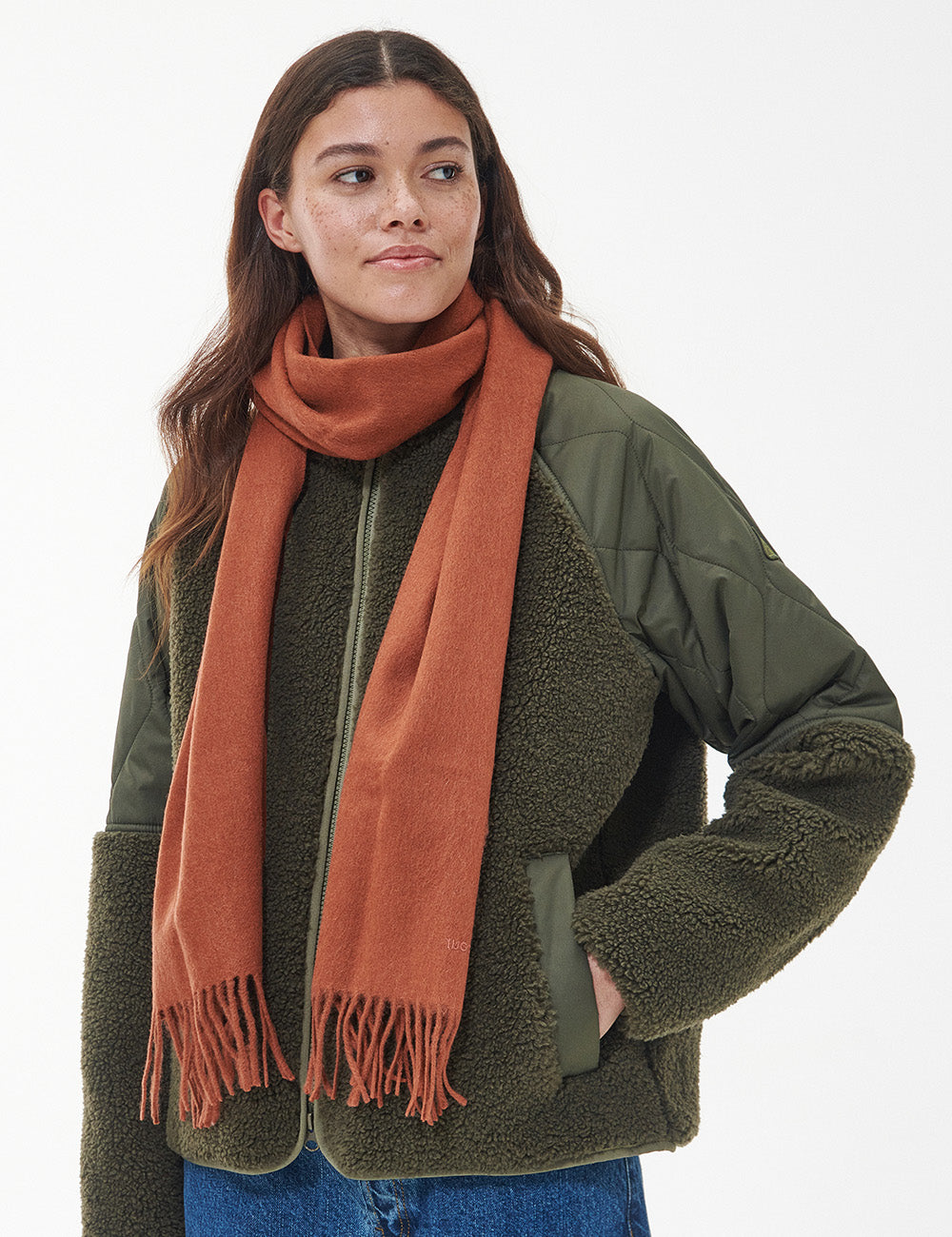 Barbour Lambswool Woven Scarf - Warm Ginger