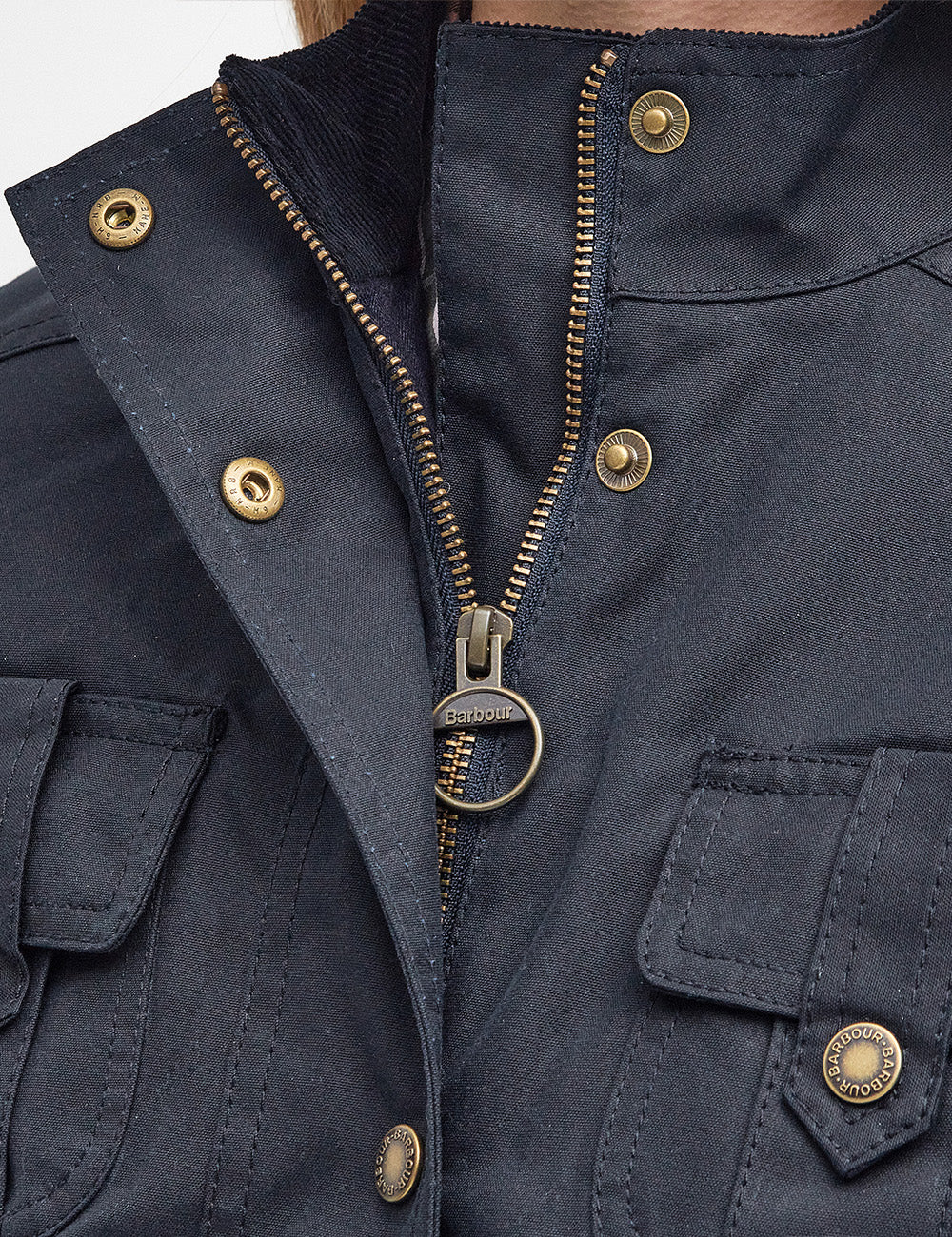 Barbour Winter Defence Wax Jacket - Navy/Classic Tartan