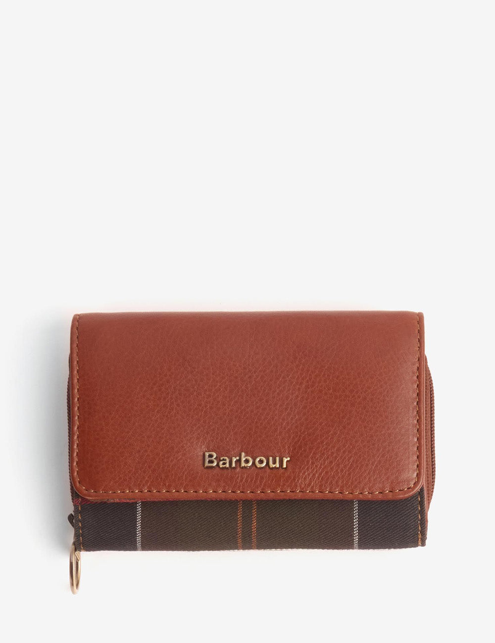 Barbour Laire Leather French Purse - Brown/Classic Tartan