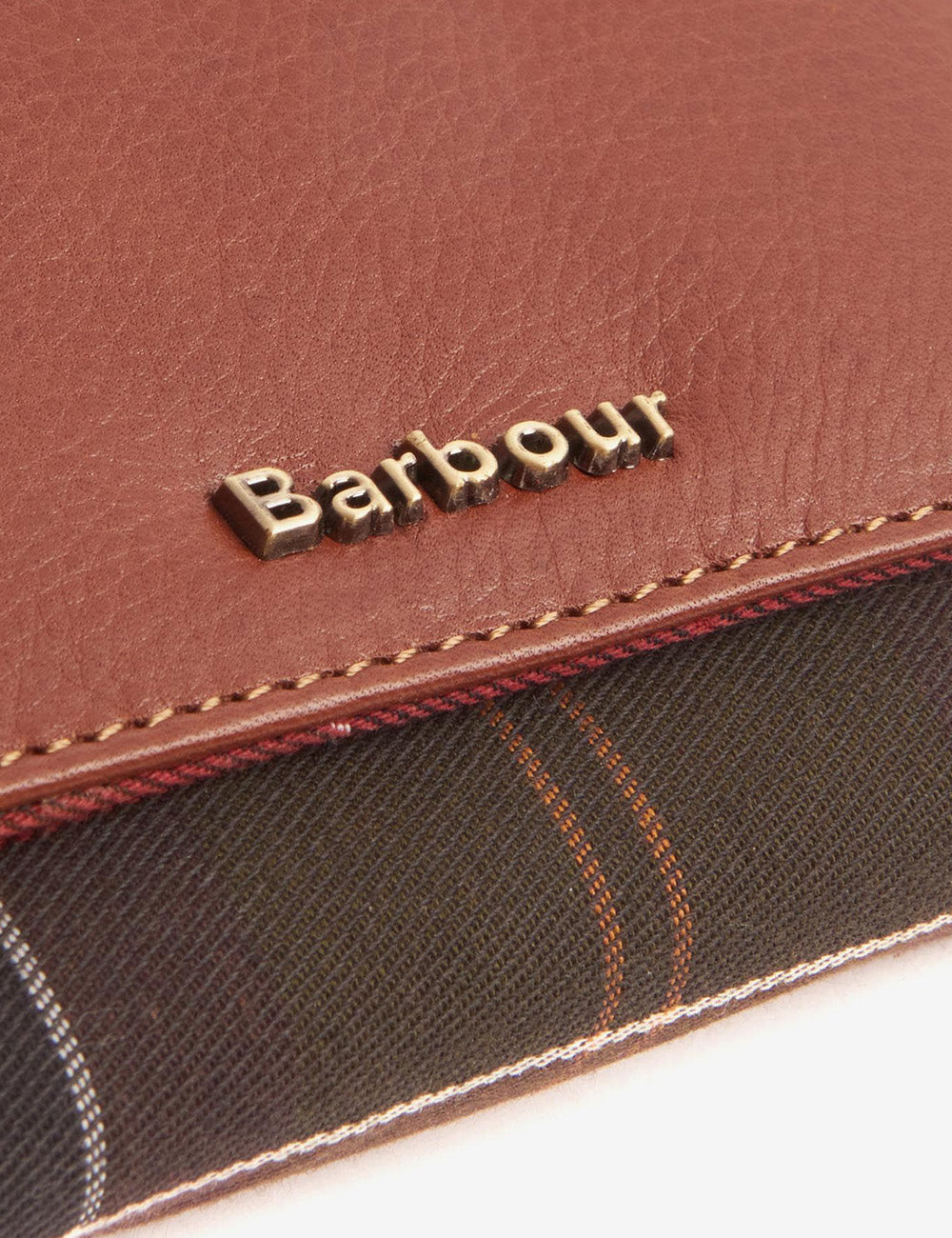 Barbour Laire Leather French Purse - Brown/Classic Tartan