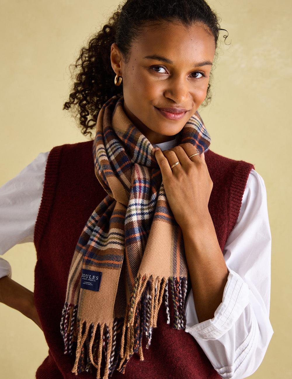 Joules Langtree Scarf - Rust Check