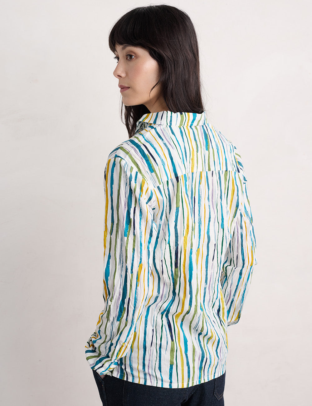 Seasalt Larissa Shirt - Painterly Stripe Chalk