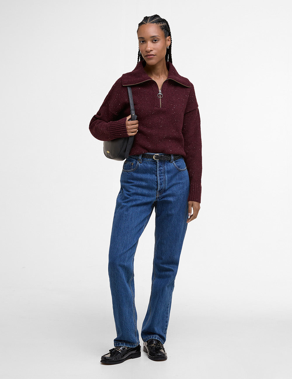 Barbour Lavensdale 1/2 Zip Knitted Jumper - Cherry