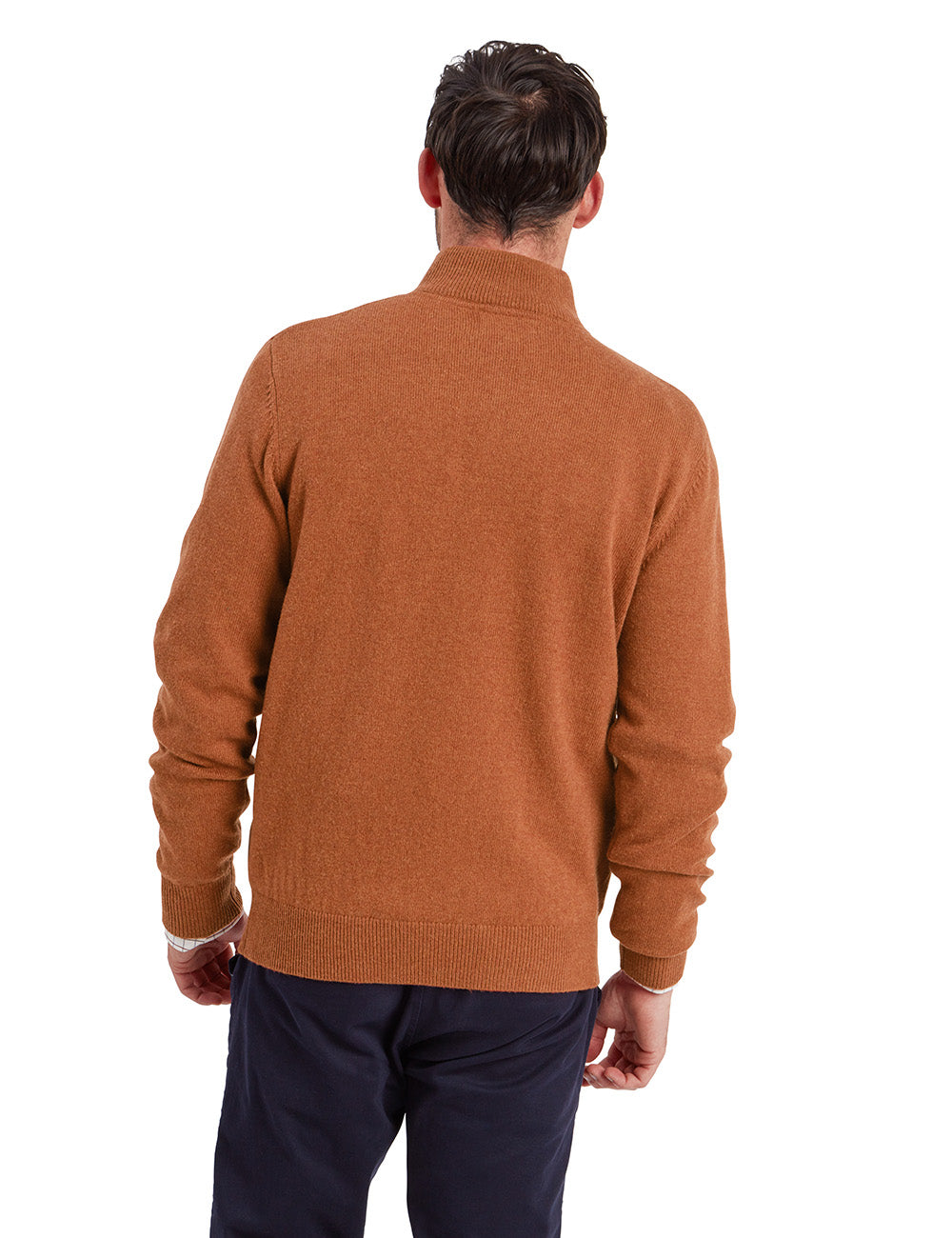 Schoffel Lewis Lambswool 1/4 Zip Jumper - Brick