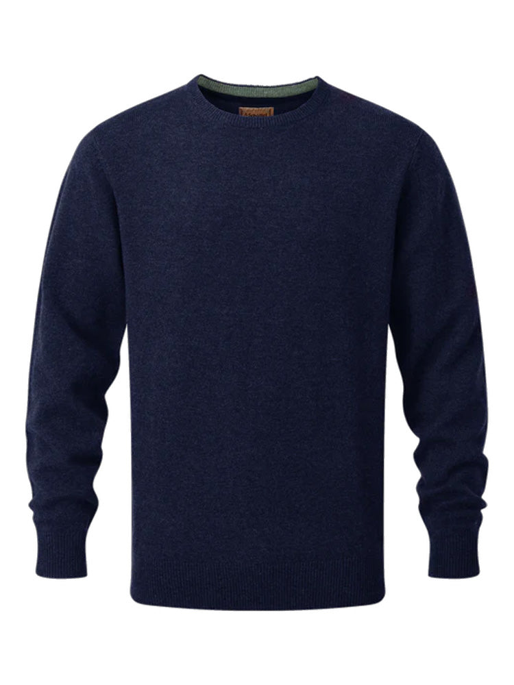 Schoffel Lewis Lambswool Crew Neck Jumper Navy
