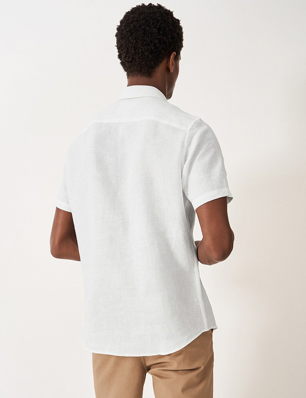 Crew Clothing Short Sleeve Linen Shirt - Heritage White