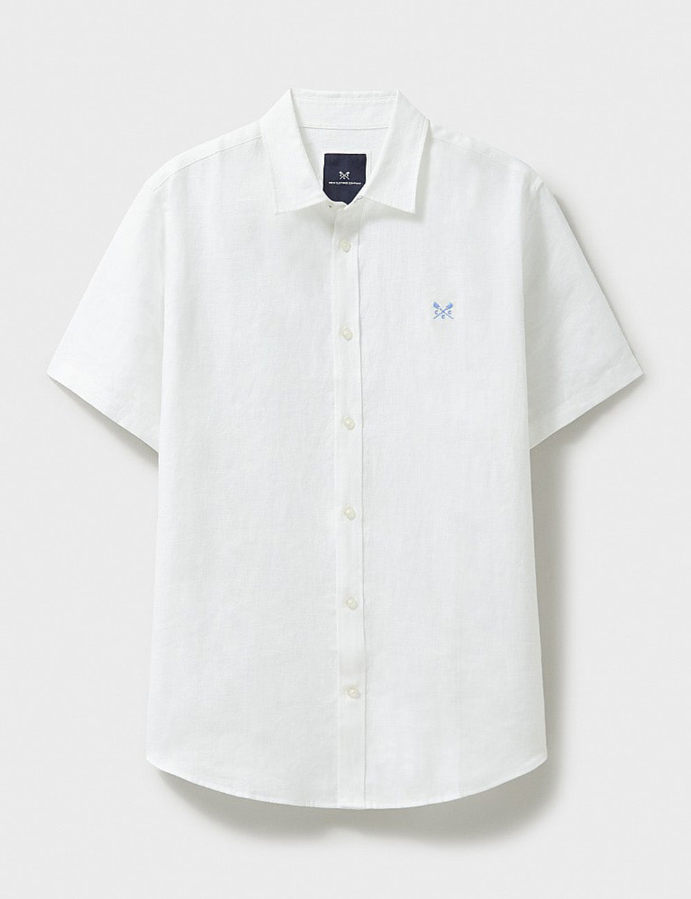 Crew Clothing Short Sleeve Linen Shirt - Heritage White