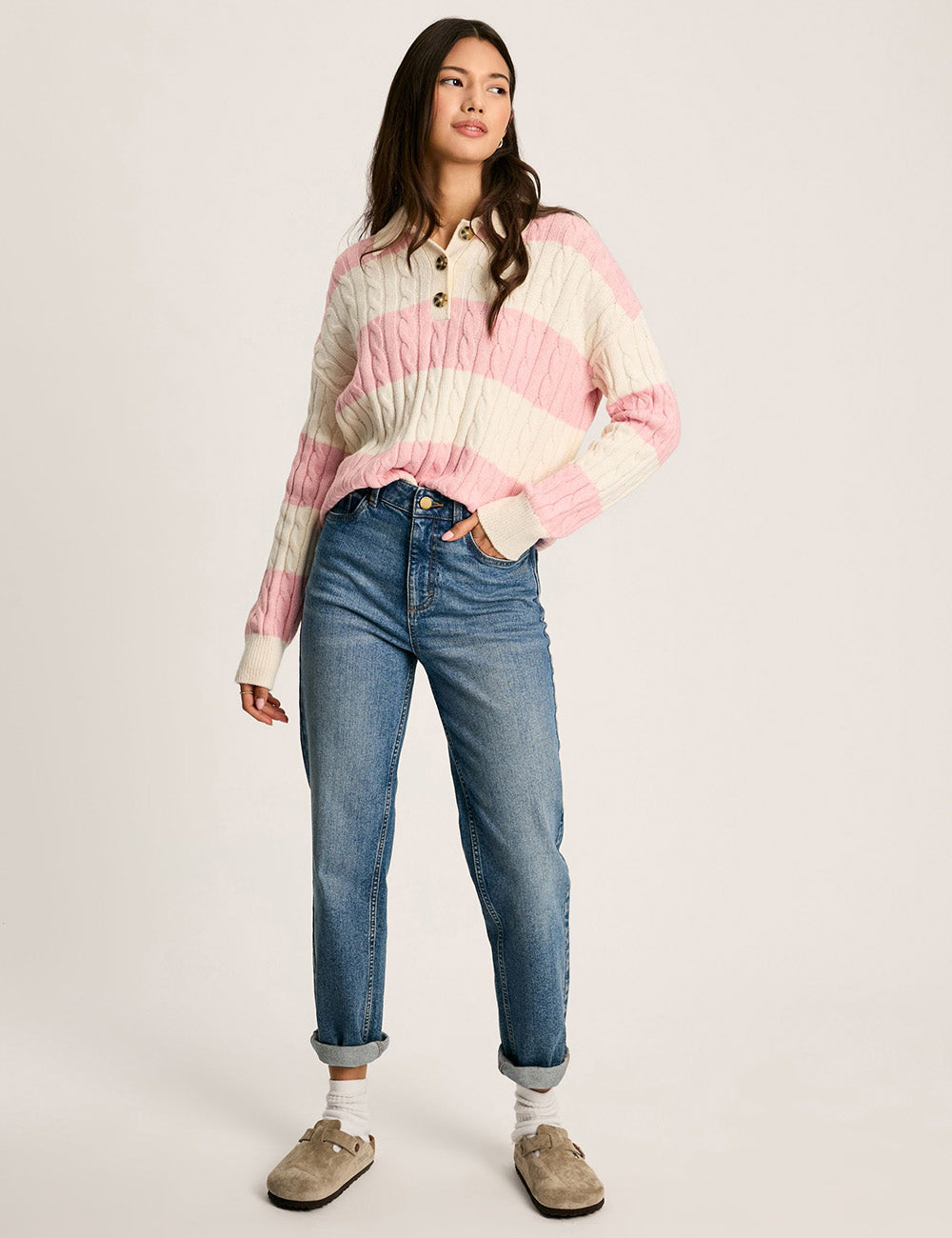 Joules Love All Jumper - Pink Stripe