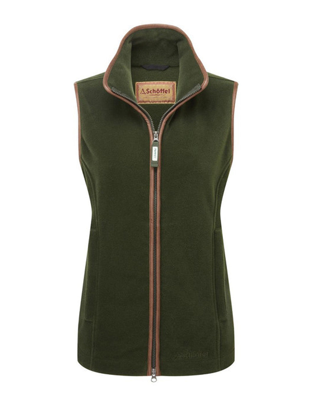 Schoffel's Lyndon Fleece Gilet in Forest Green on a white background