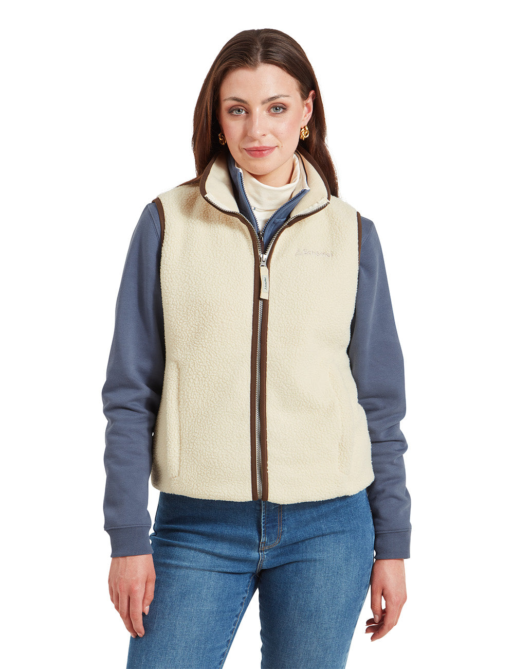 Schoffel Lyndon Retro Fleece Gilet - Ecru