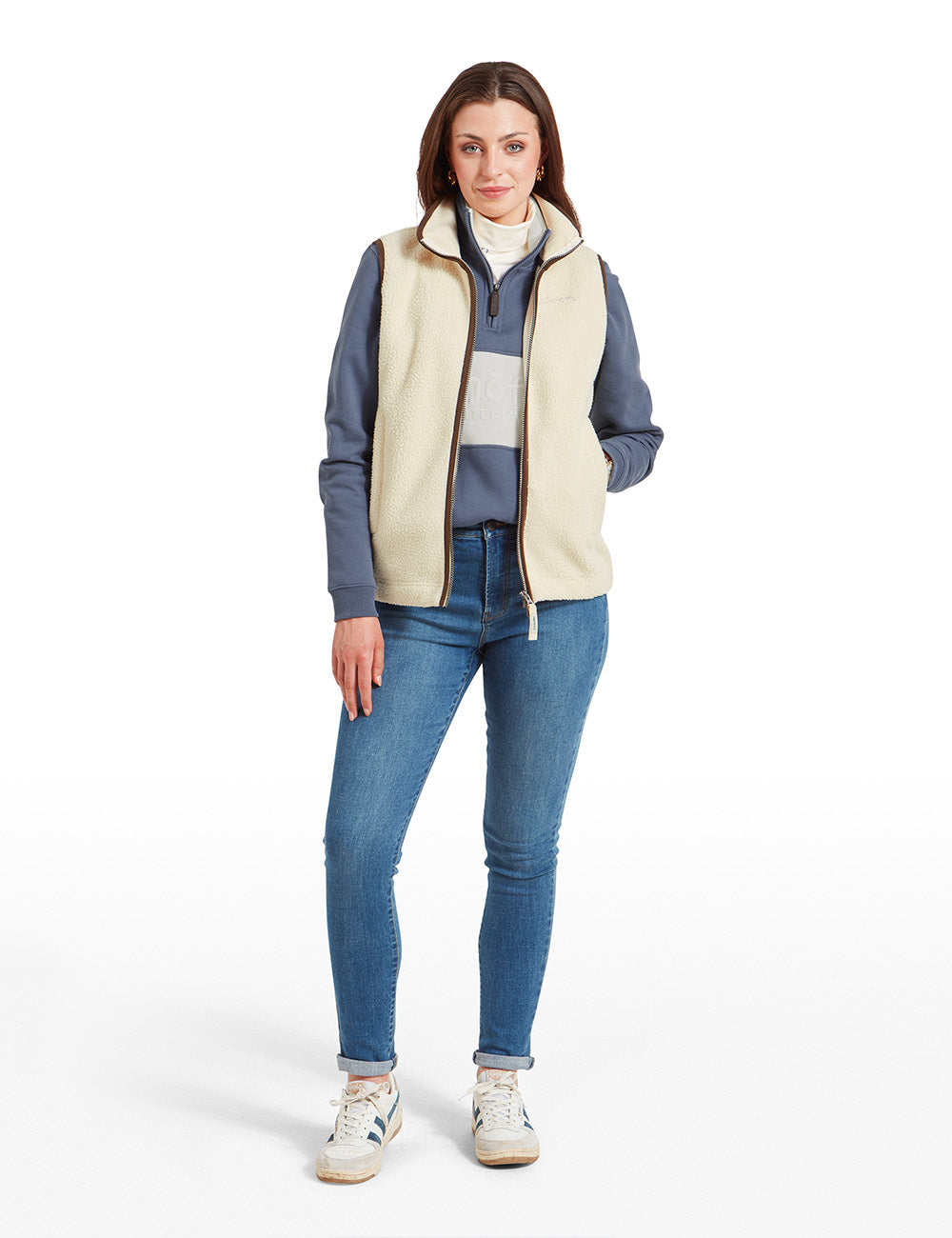Schoffel Lyndon Retro Fleece Gilet - Ecru