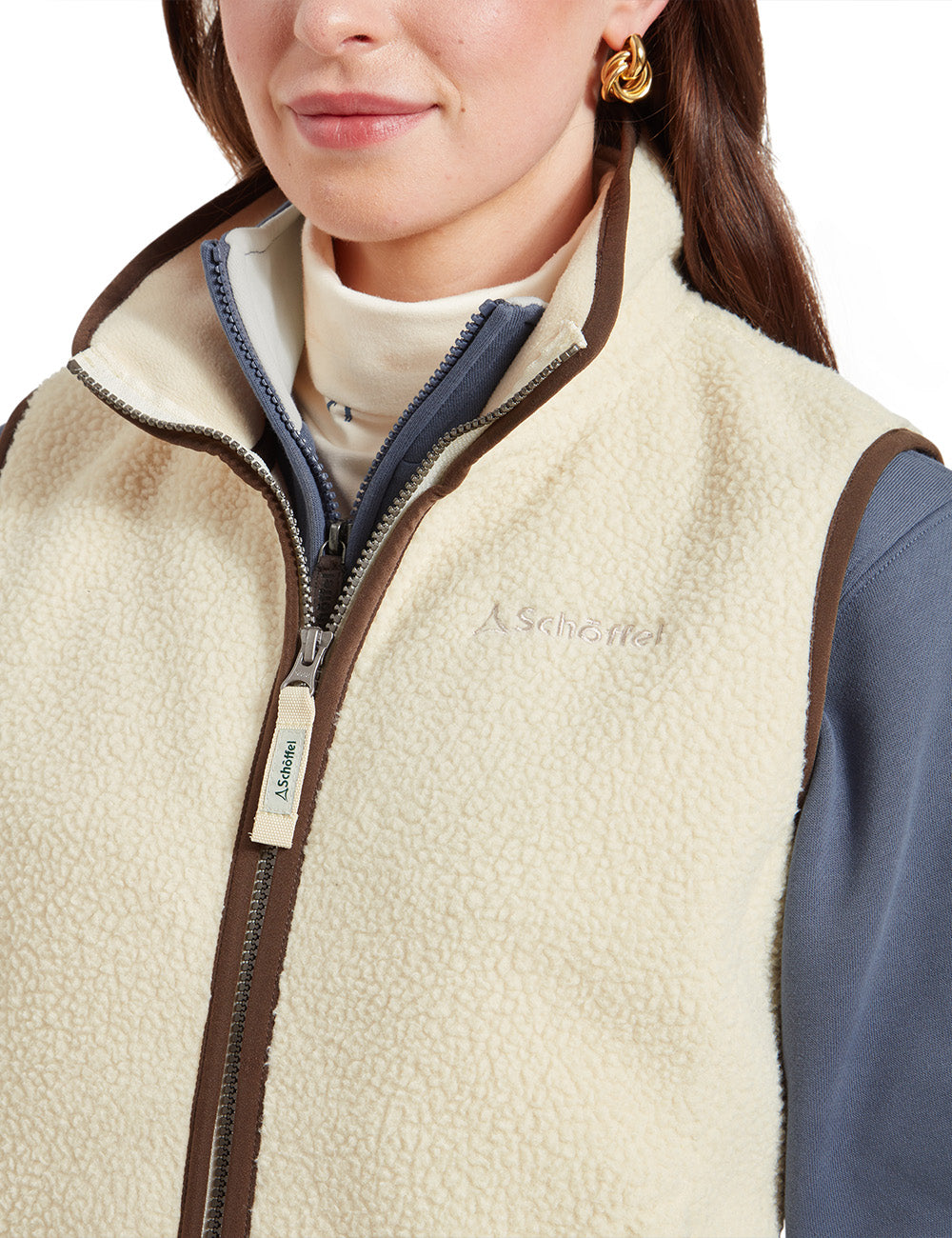 Schoffel Lyndon Retro Fleece Gilet - Ecru