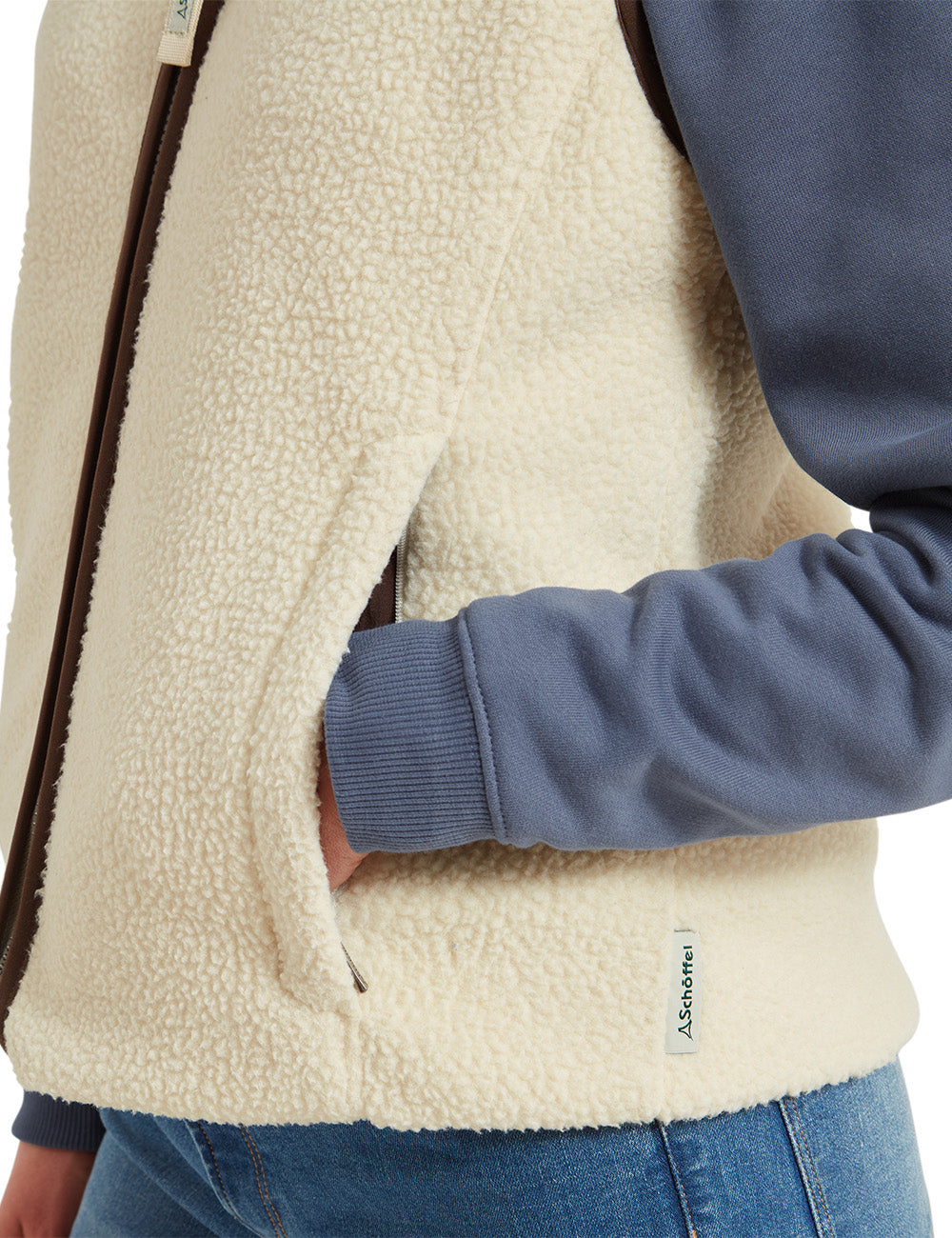 Schoffel Lyndon Retro Fleece Gilet - Ecru
