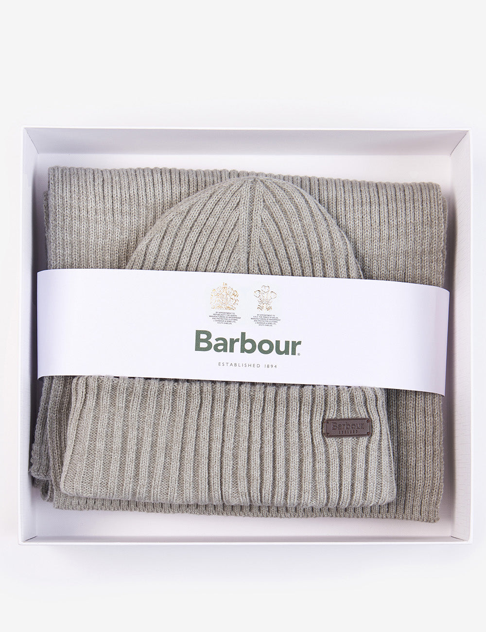 Barbour Crimdon Beanie & Scarf Set - Grey