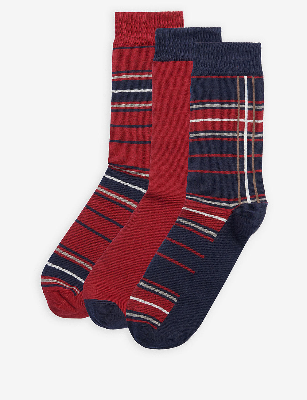 Barbour Tartan Sock Gift Box - Cranberry