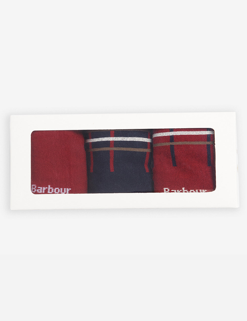 Barbour Tartan Sock Gift Box - Cranberry